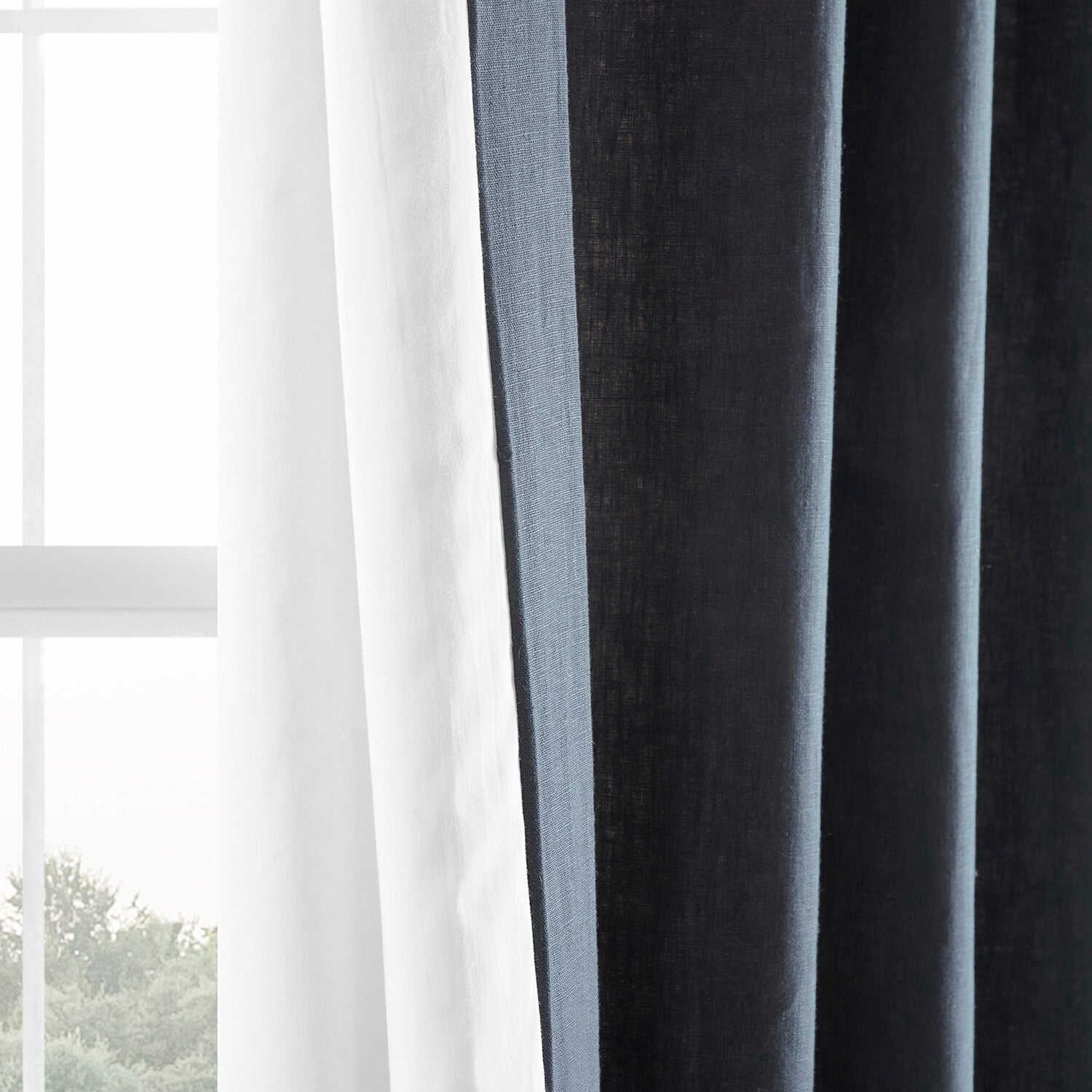 Exclusive Fabrics French Linen Room Darkening Curtains Panel - Elegant luxurious Drapes (1 Panel)