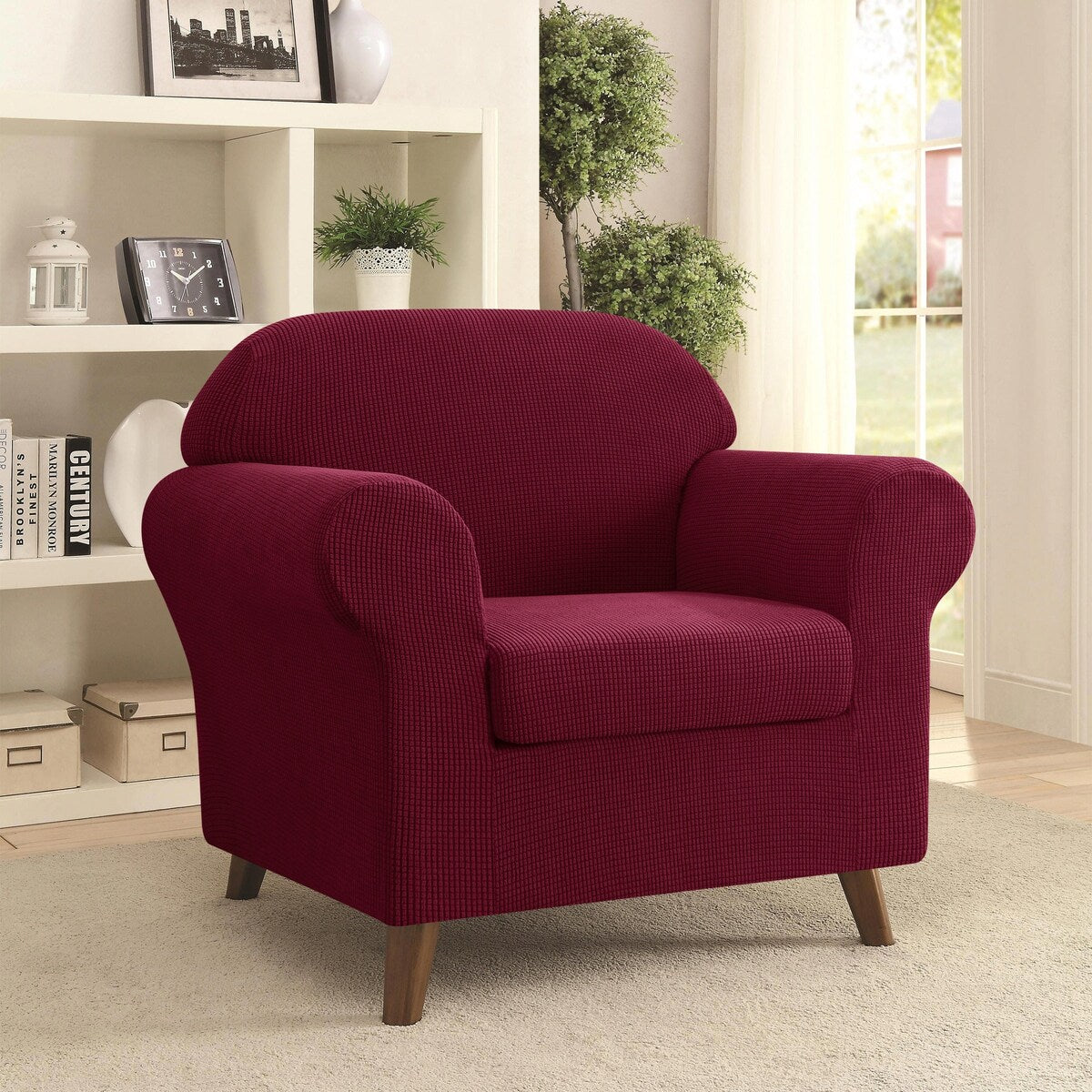 Subrtex 2 Piece Armchair Slipcover Stretch Spandex Furniture Protector