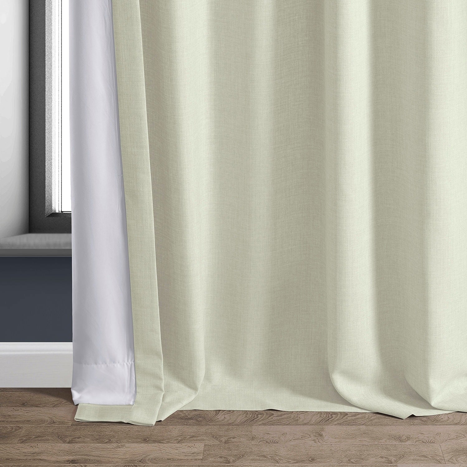 Exclusive Fabrics Italian Faux Linen Room Darkening Curtains for Bedroom & Living Room Curtains - Single Panel Window Curtains