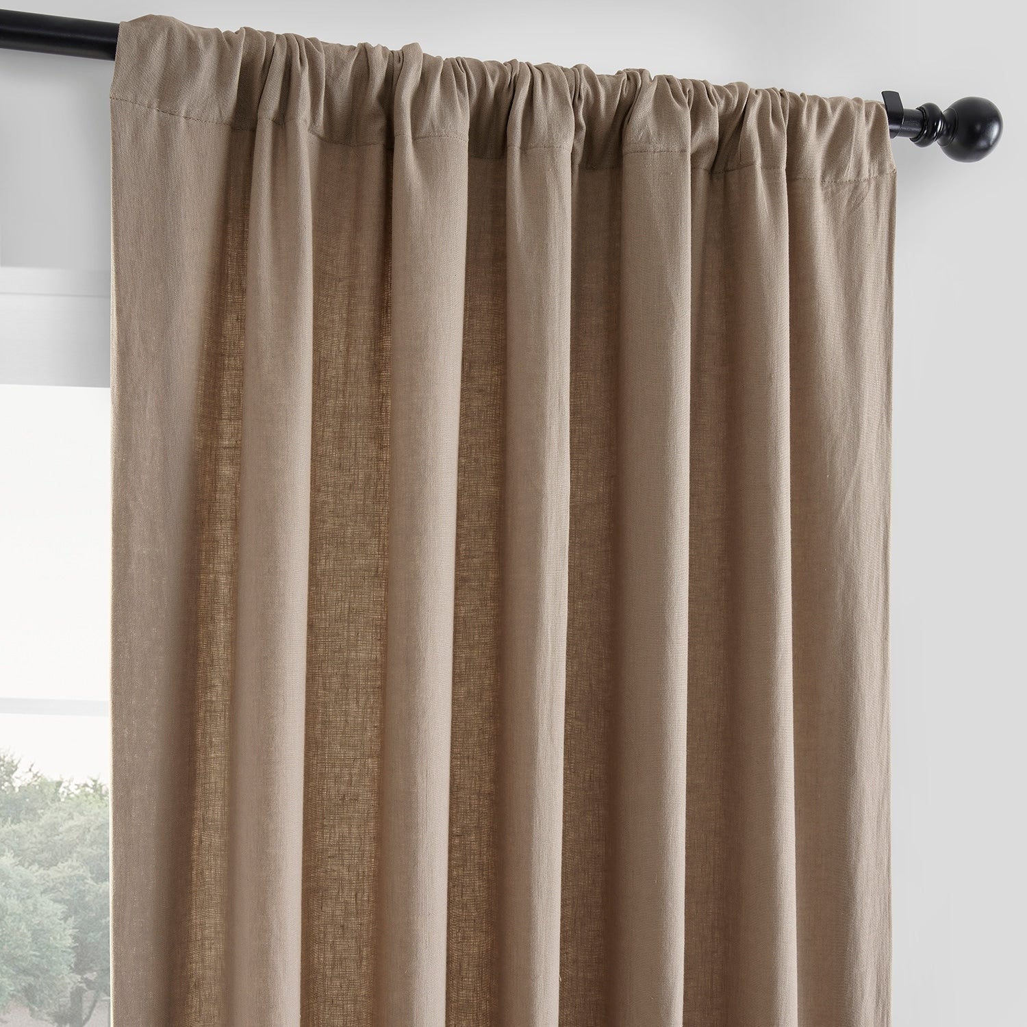 Exclusive Fabrics French Linen Room Darkening Curtains Panel - Elegant luxurious Drapes (1 Panel)