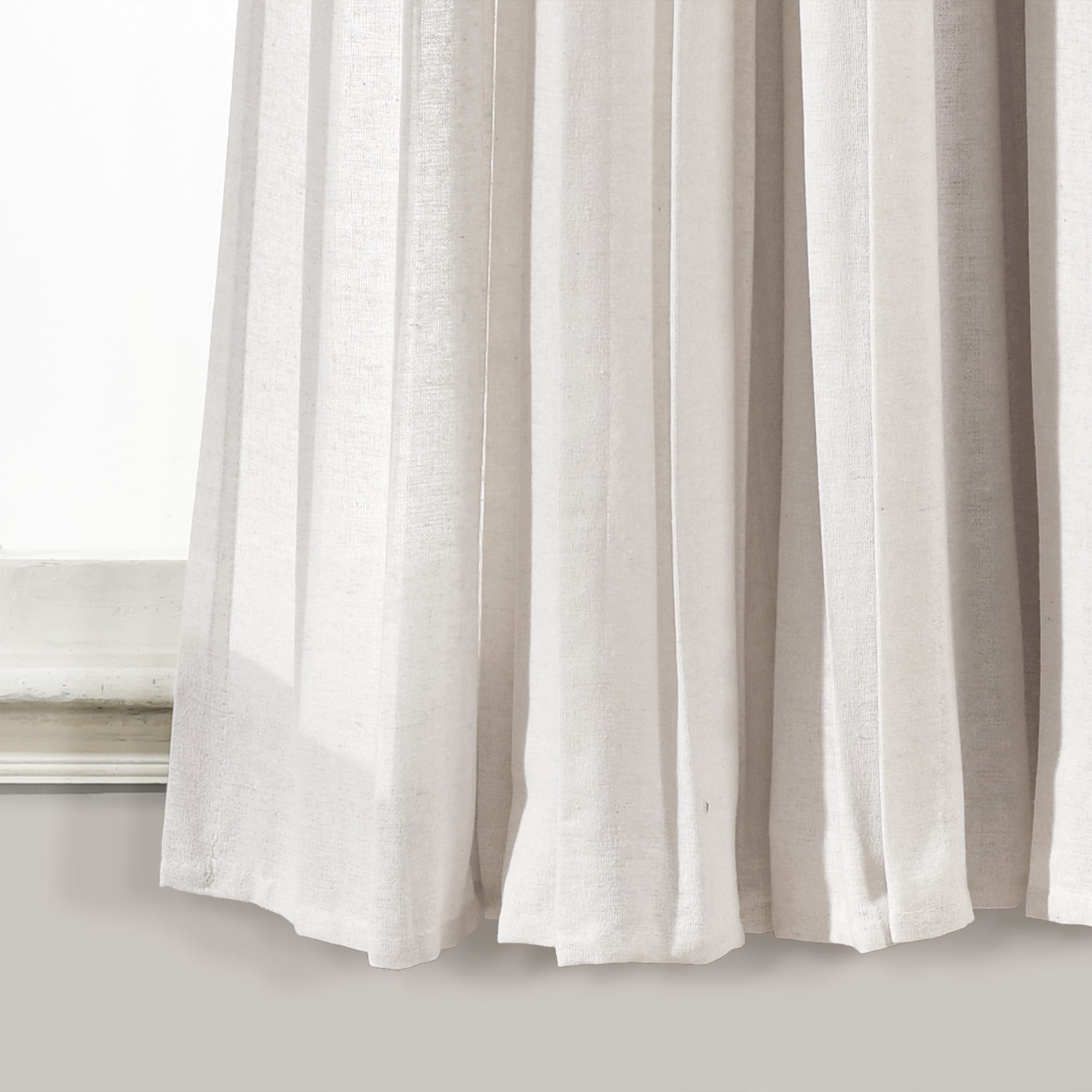 Lush Decor Linen Button Single Panel Window Curtain