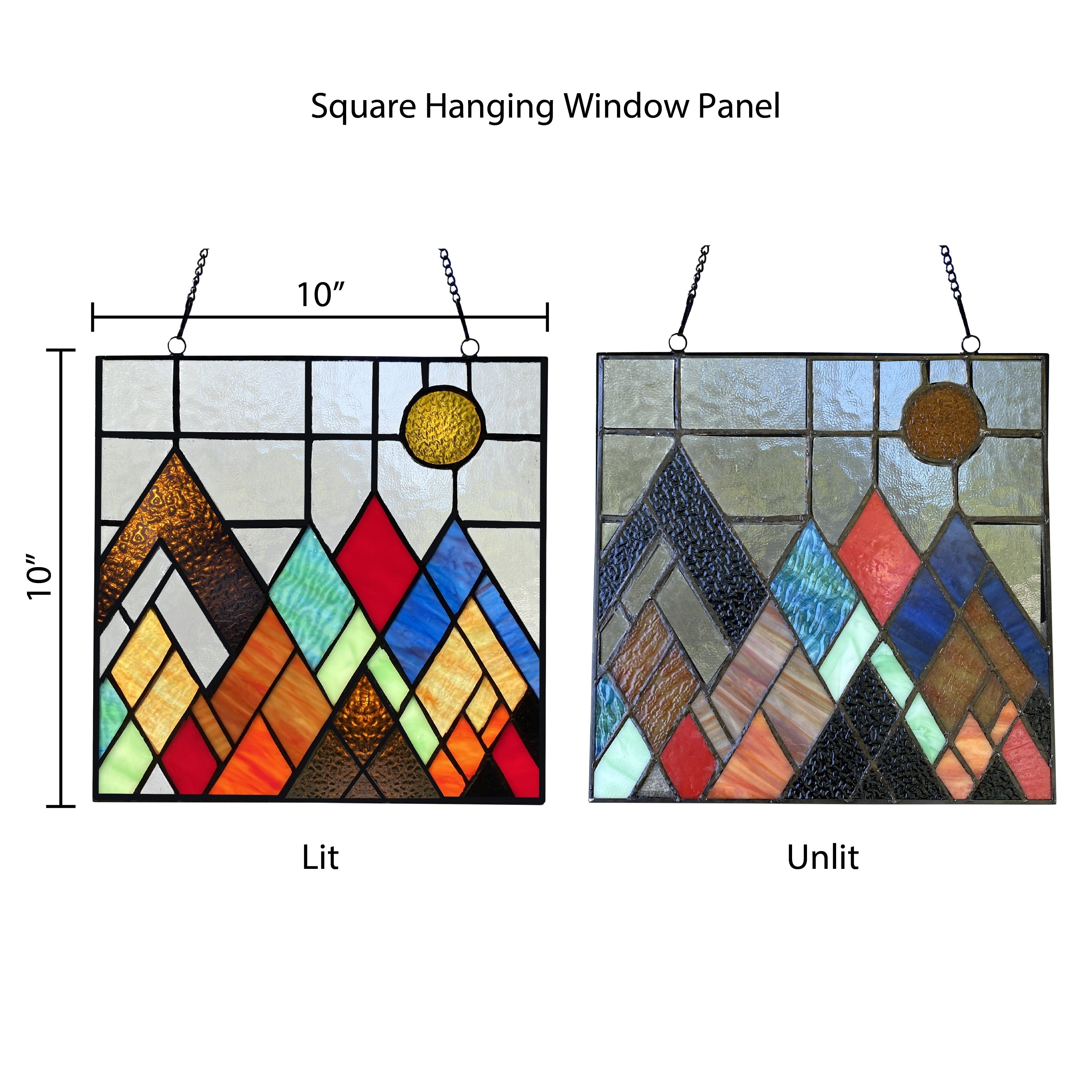 River of Goods River of Goods Beyond the Mountain Tops Stained Glass Window Panel - 10 x 0.25 x 10