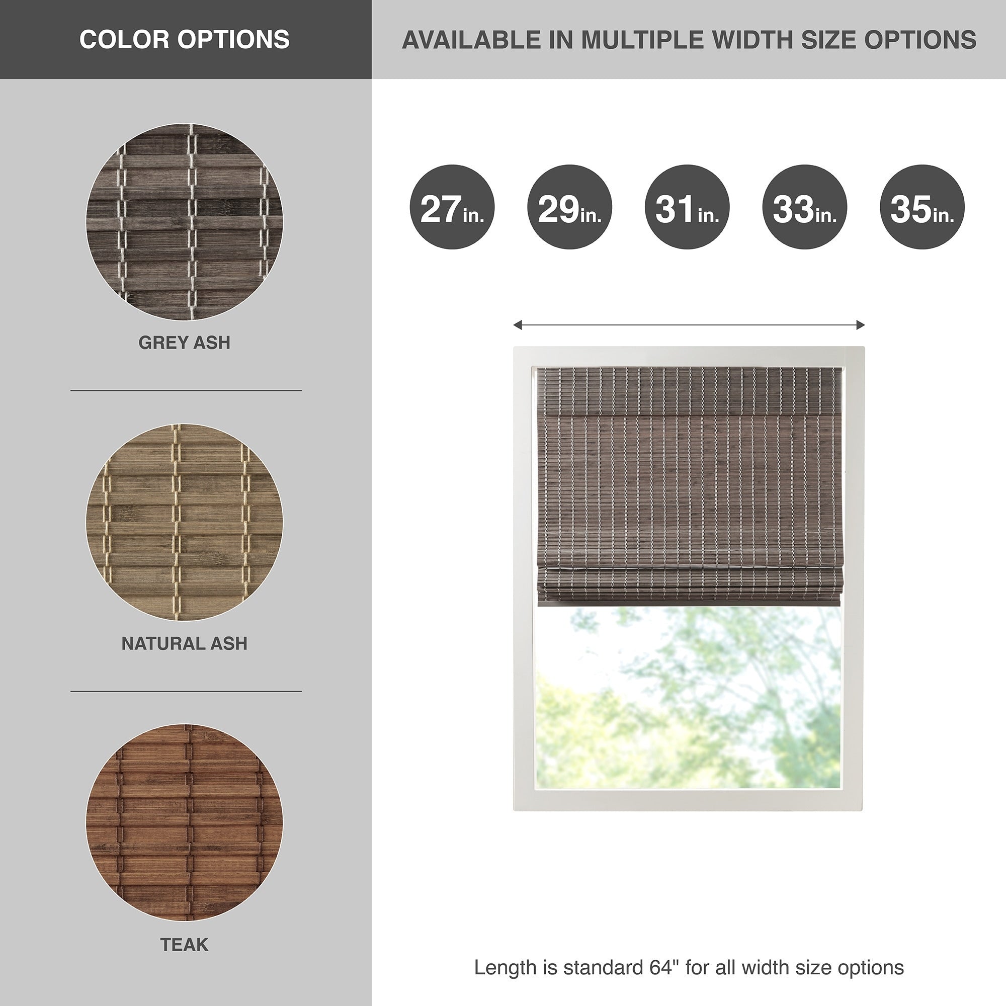 Madison Park Lyndon Bamboo Light Filtering Roman Shade