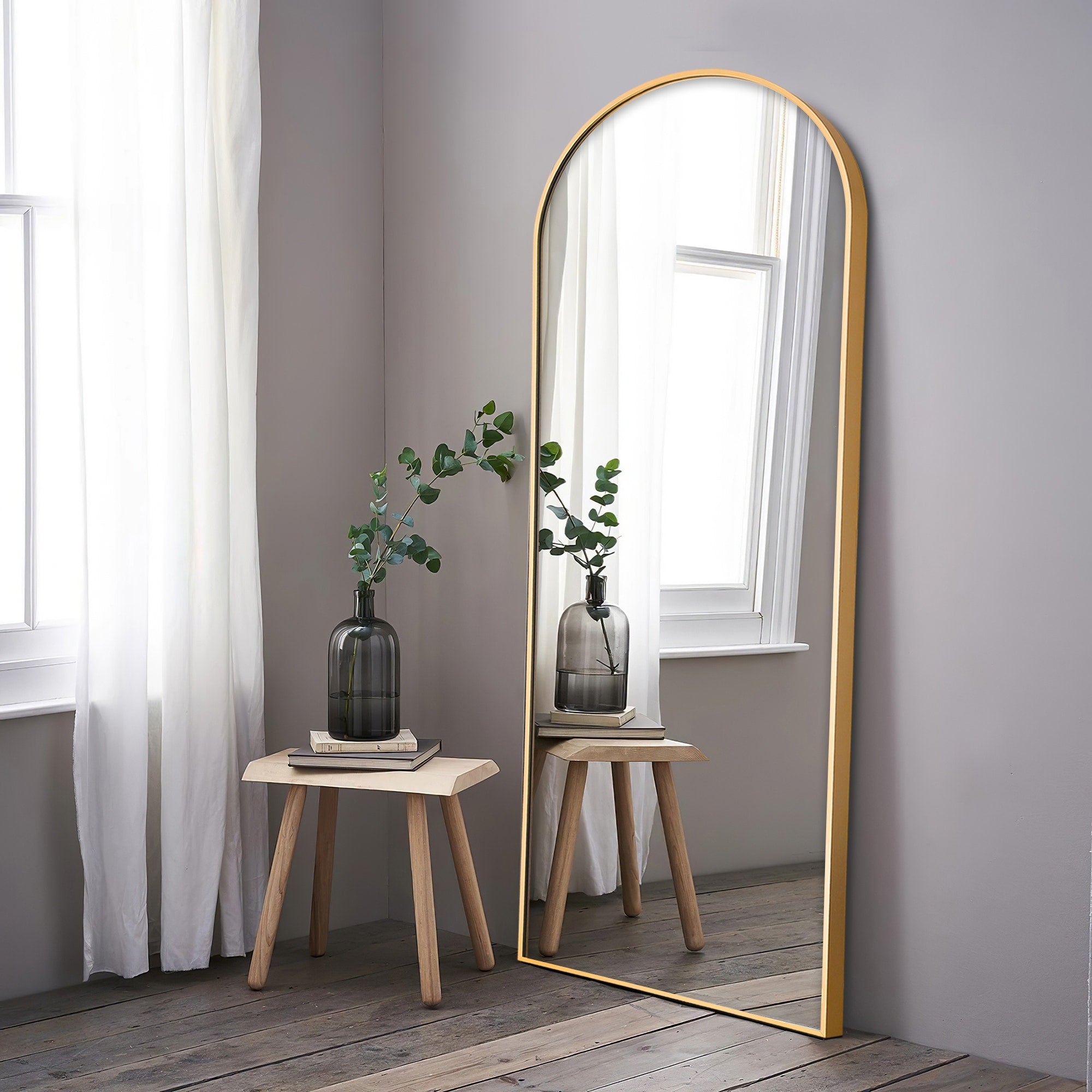 Dovelina Arched Full Length Floor Wall Mirror Standing Mirror