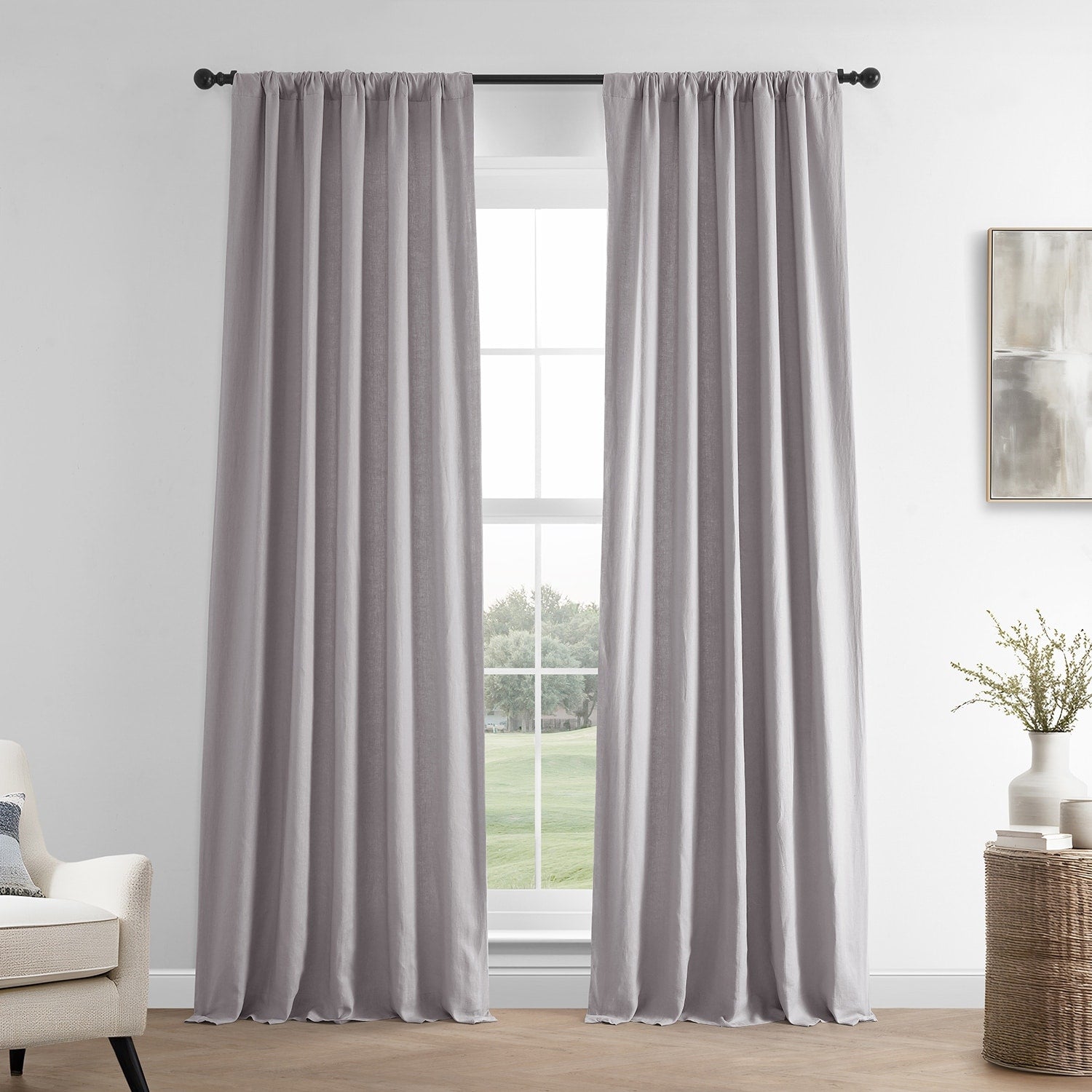 Exclusive Fabrics French Linen Room Darkening Curtains Panel - Elegant luxurious Drapes (1 Panel)