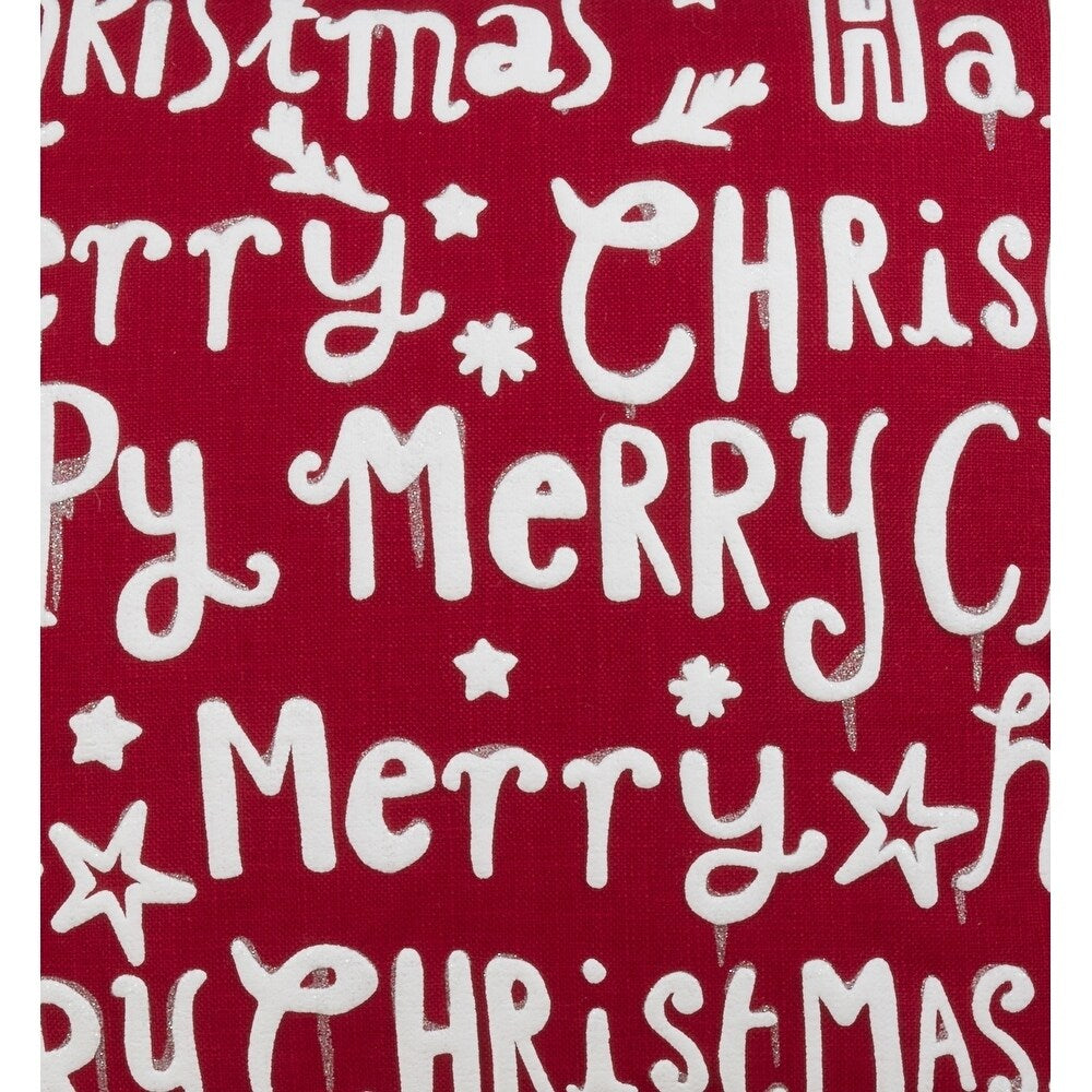 Christmas Pillow With Merry Happy Christmas Print