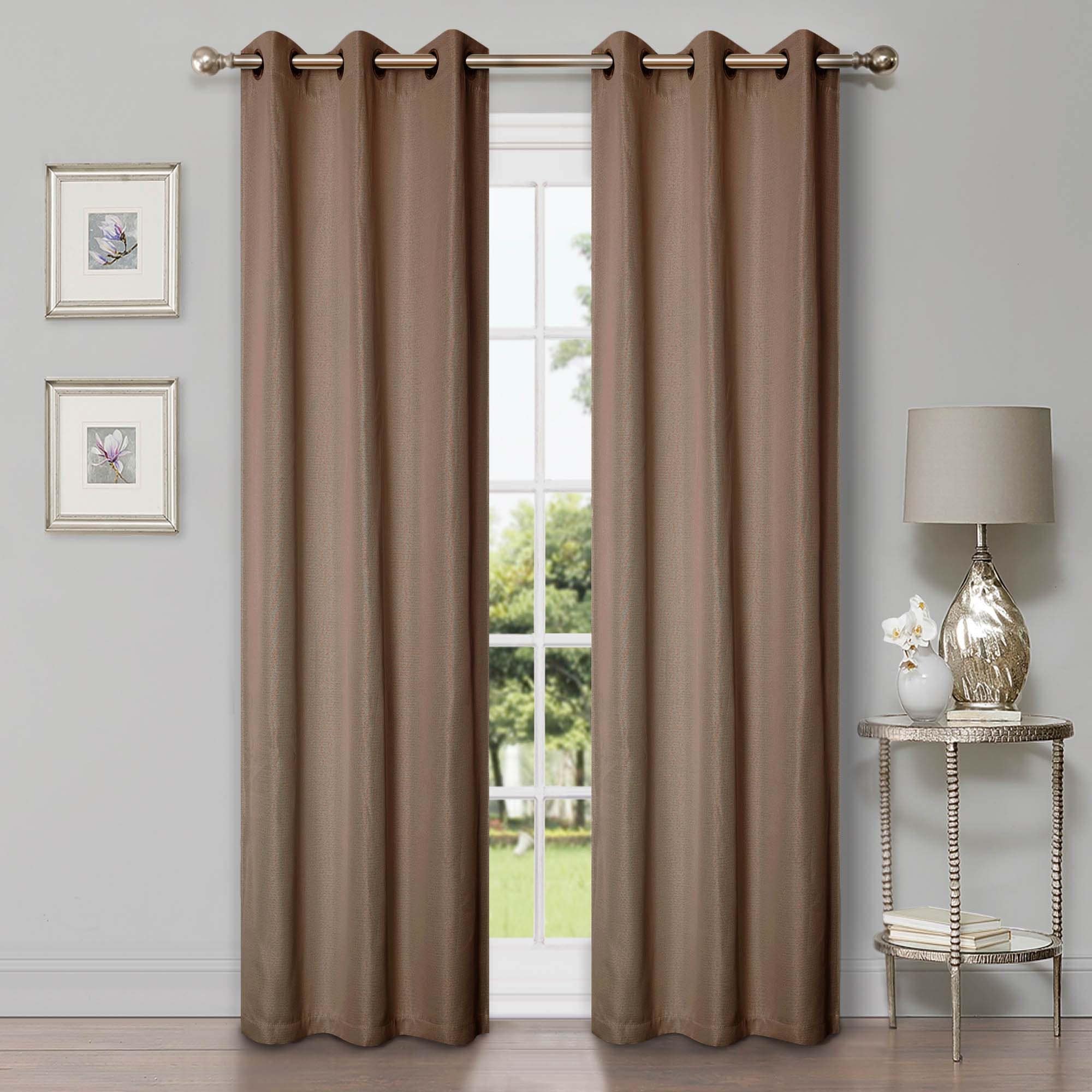 Superior Classic Linen Pattern Room Darkening Blackout Curtains, Rod Pocket or Grommets, Set of 2