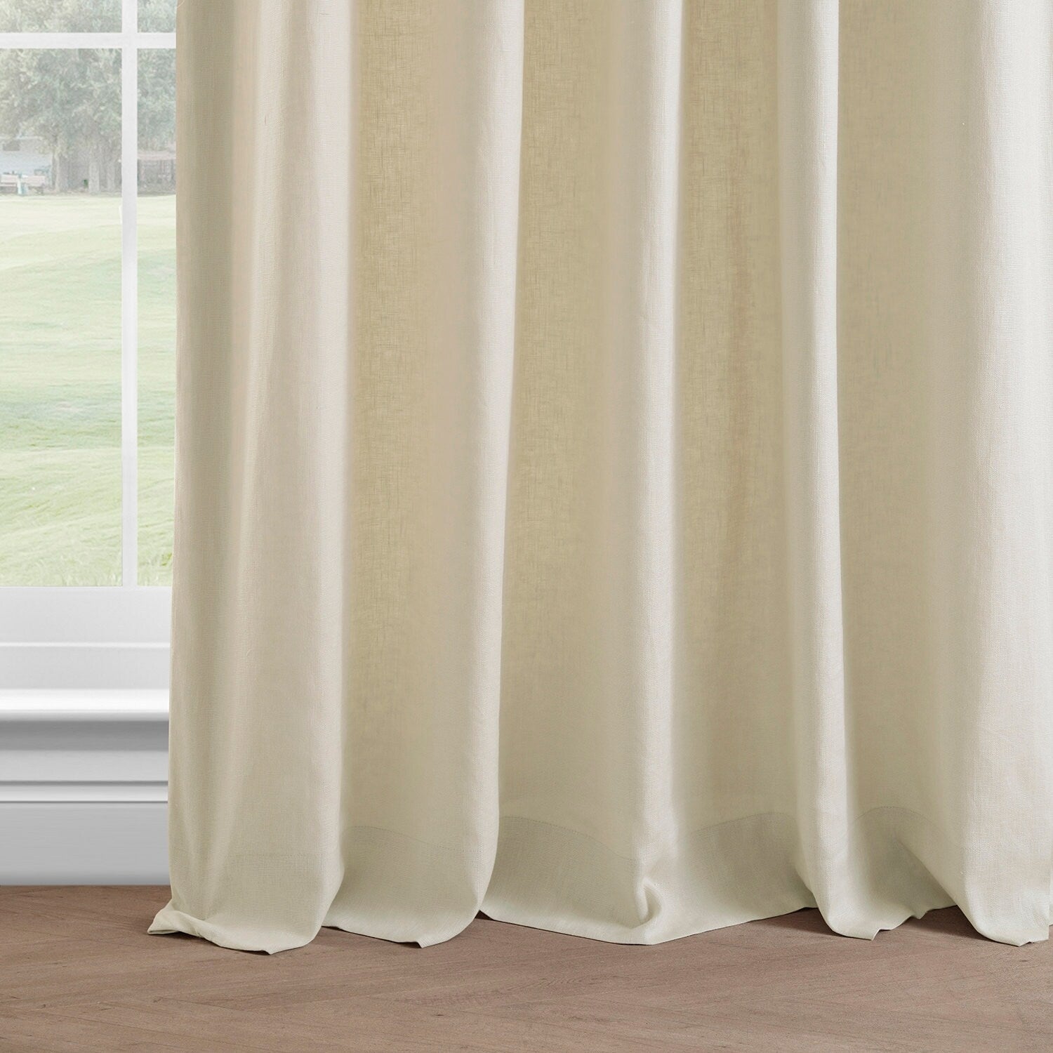 Exclusive Fabrics French Linen Room Darkening Curtains Panel - Elegant luxurious Drapes (1 Panel)