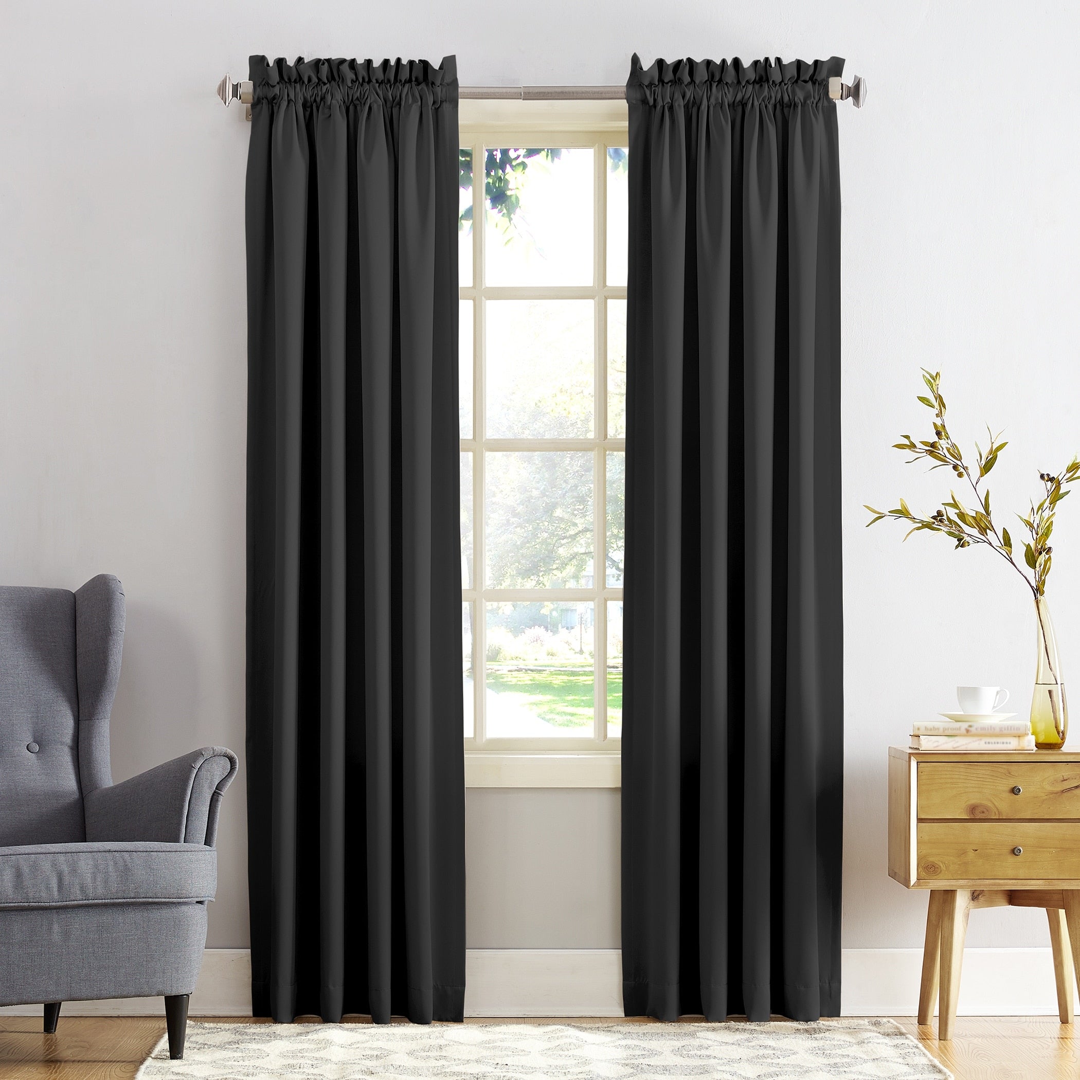 Porch & Den Inez Room Darkening Window Curtain Panel and Valance, Single Panel