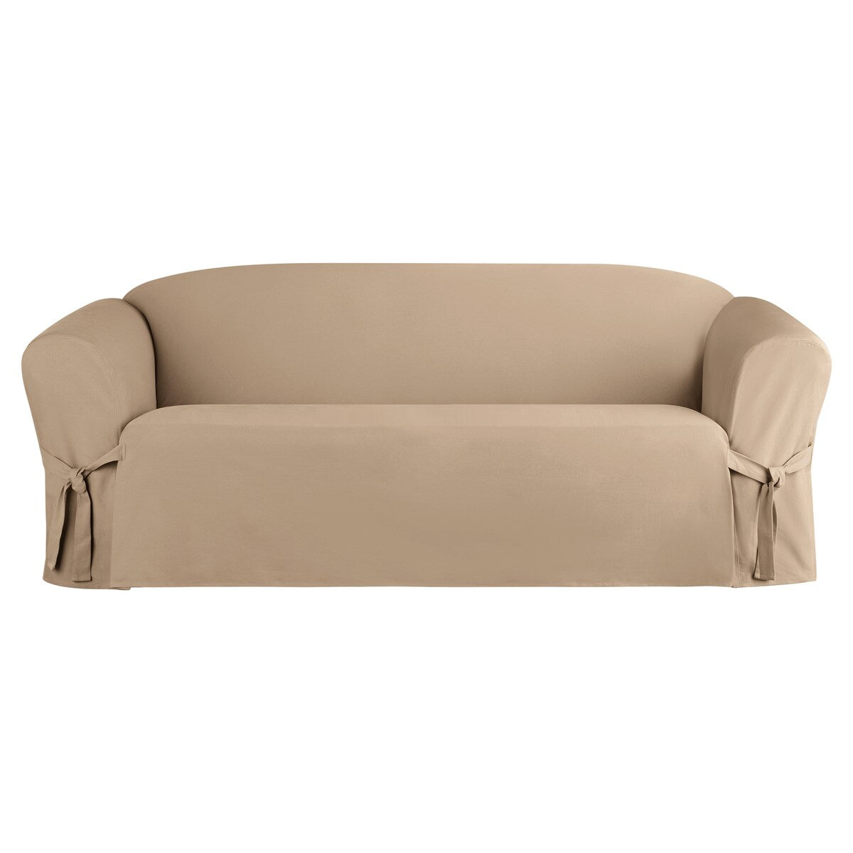 SureFit Heavyweight Cotton Duck One-Piece Sofa Slipcover with Seat Elastic