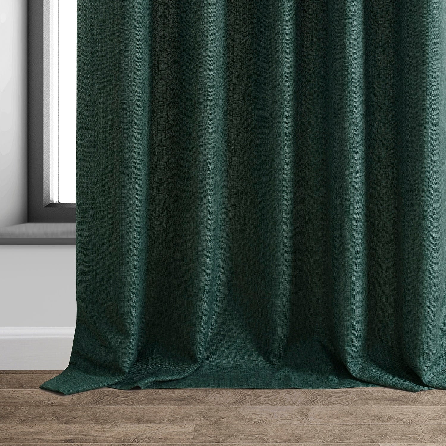 Exclusive Fabrics Italian Faux Linen Room Darkening Curtains for Bedroom & Living Room Curtains - Single Panel Window Curtains