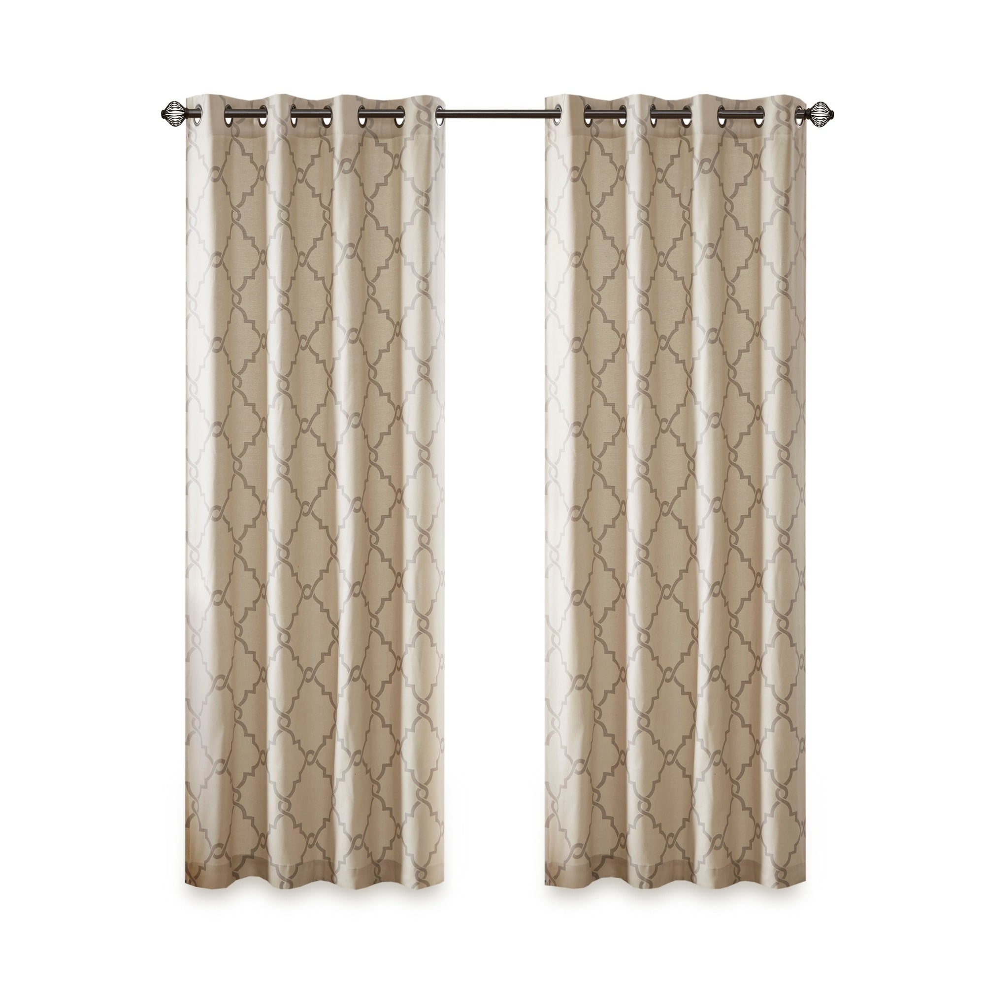 Madison Park Westmont Fretwork Print Grommet Top Window Single Curtain Panel