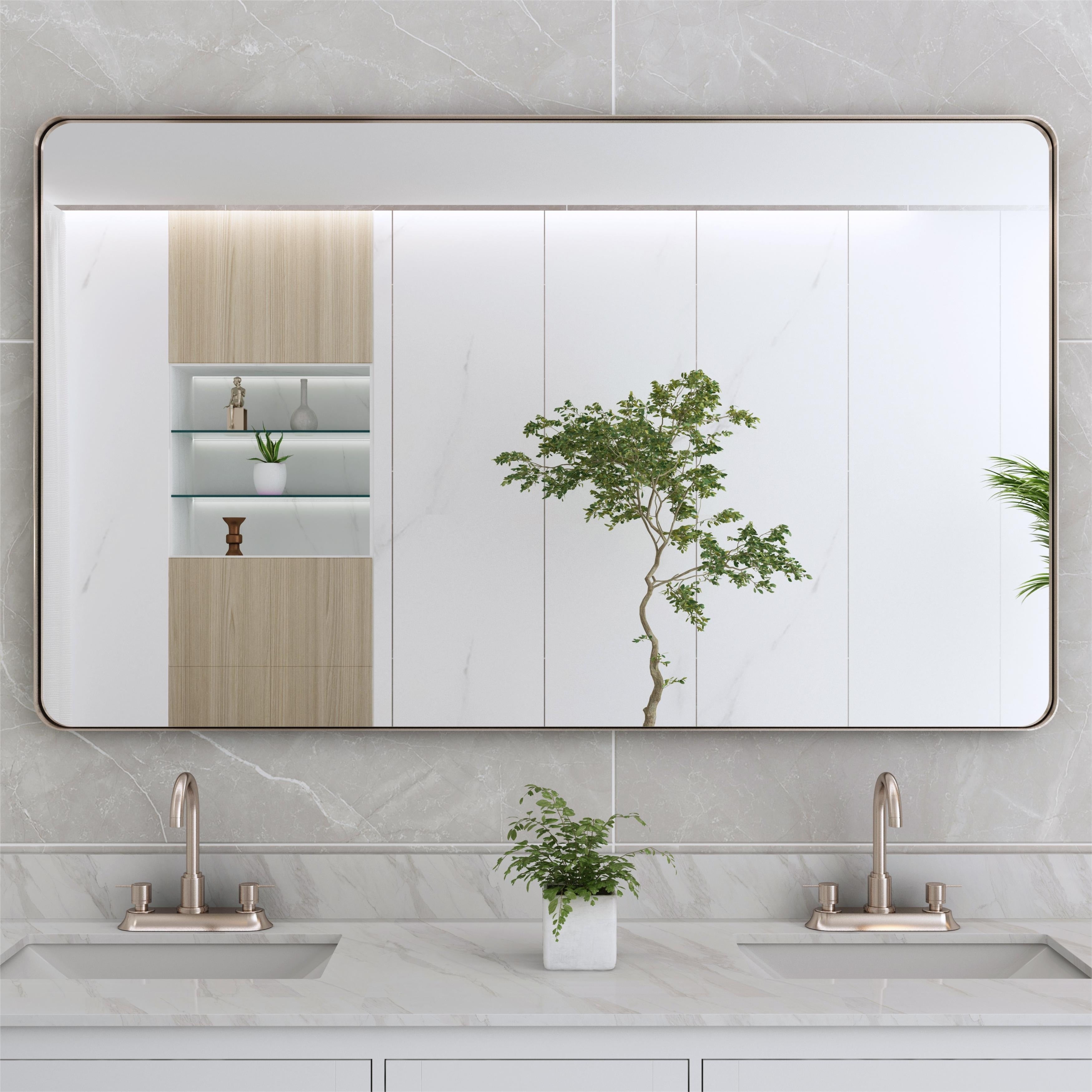 Framed Wall Mounted Bathroom Vanity Mirror