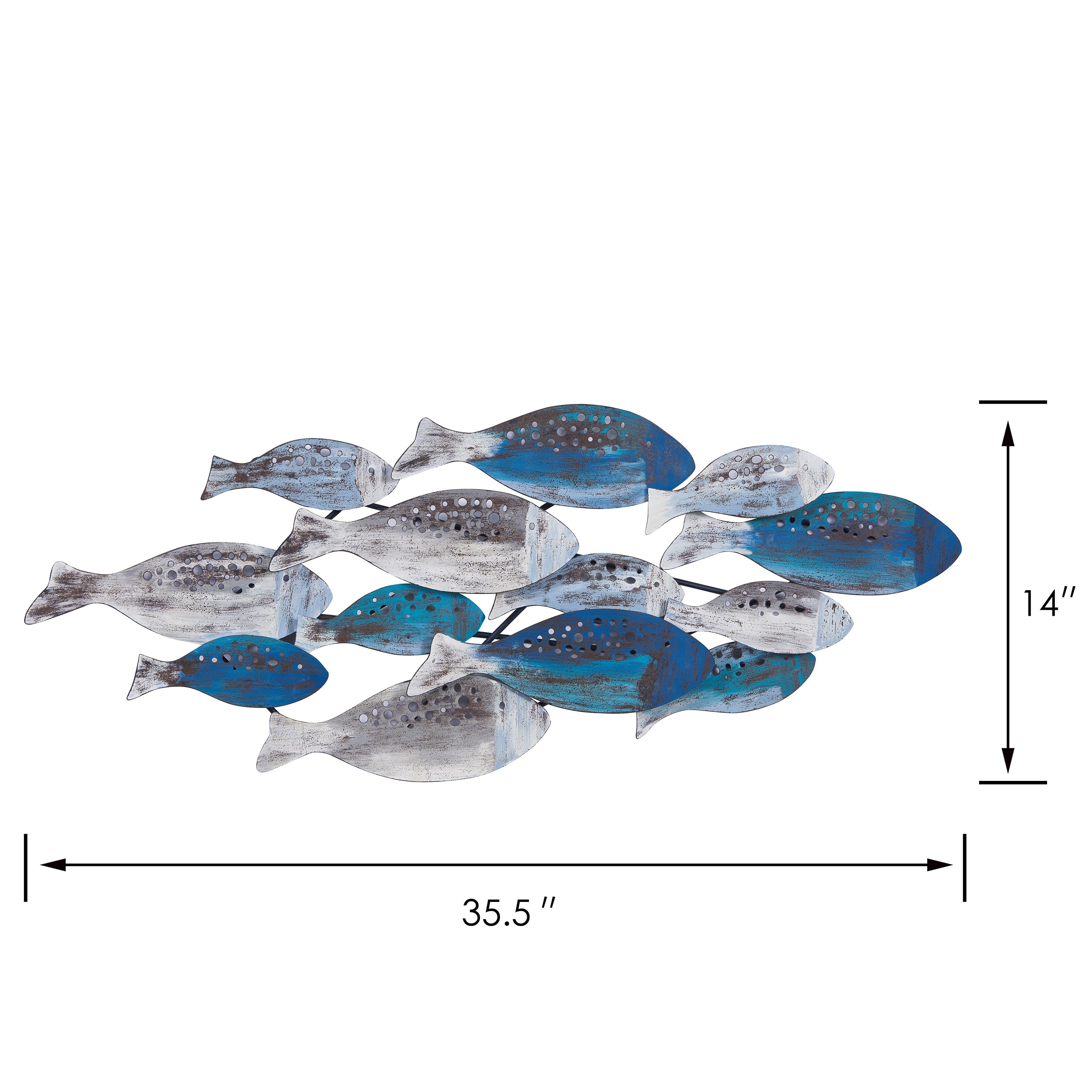 Danya B. School of Fish Modern Coastal Metal Wall Art