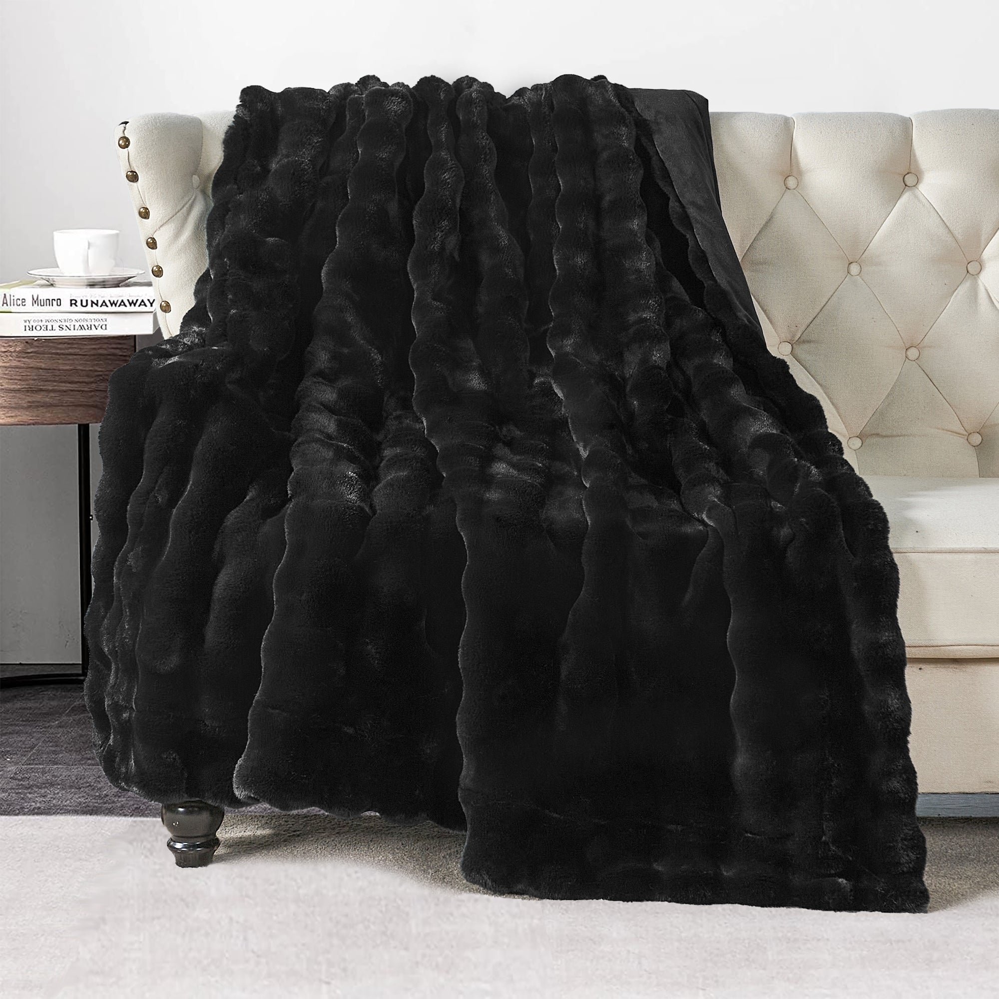 Home Soft Things Bubble Textured FauxFur Throw Cozy Soft Blankets