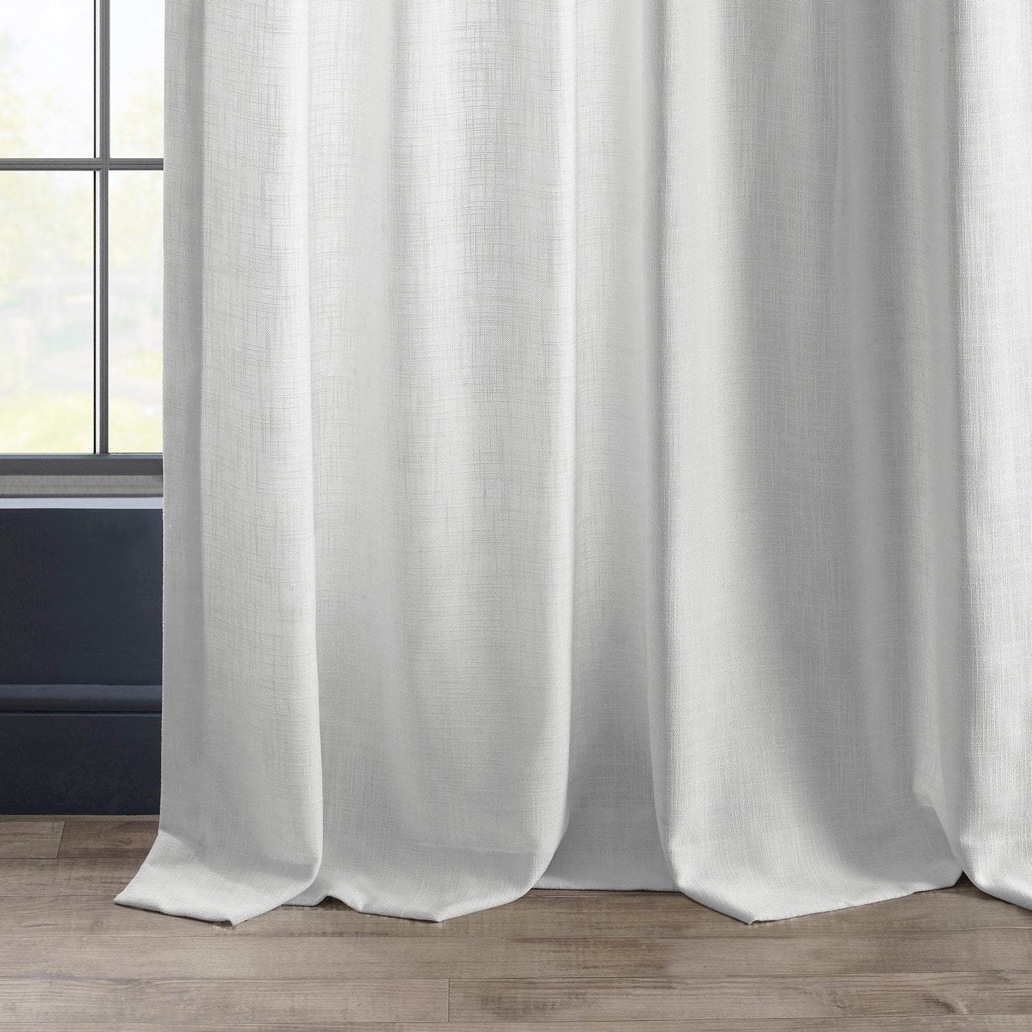 Exclusive Fabrics Heavy Faux Linen Light Filtering Curtains For Bedroom, Living Room (1 Panel)