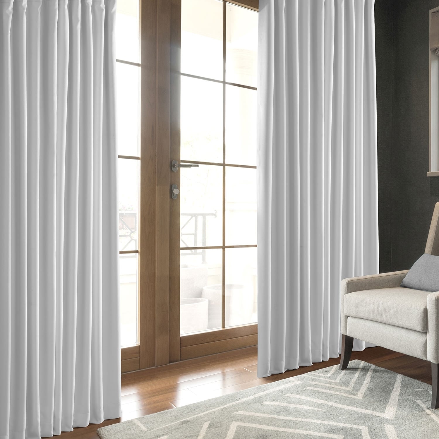 Exclusive Fabrics Faux Linen 100% Blackout Curtains Heat and Light Blocking - (1 Panel)