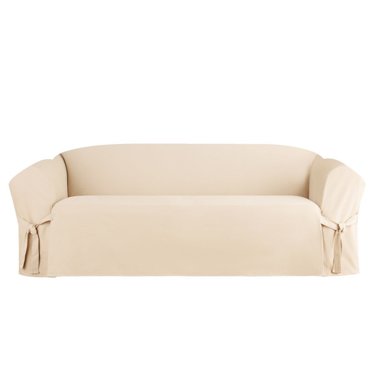 SureFit Heavyweight Cotton Duck One-Piece Sofa Slipcover with Seat Elastic