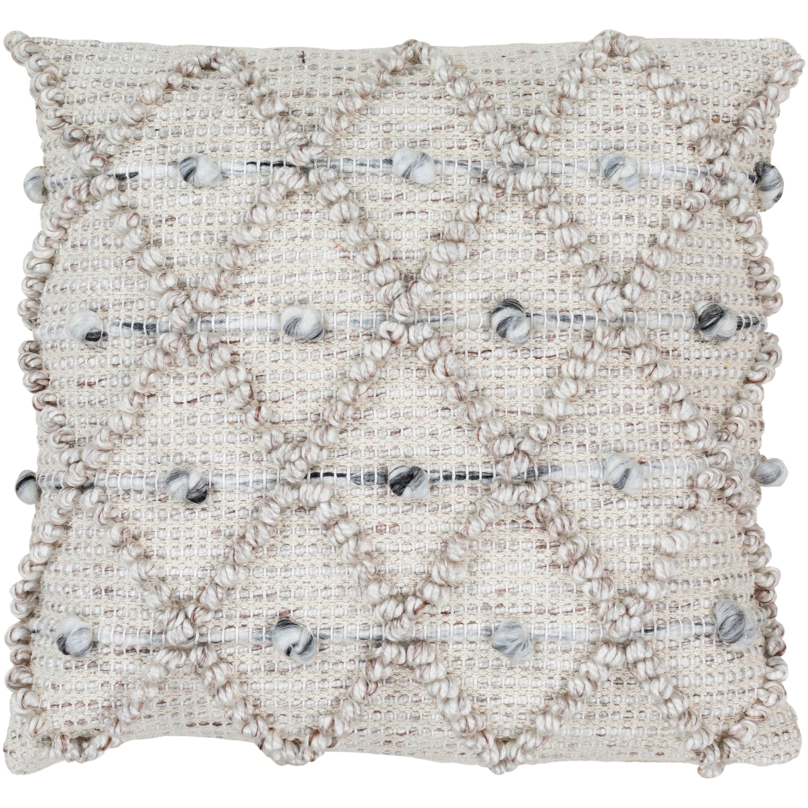 Leslawa Bohemian Textured Diamond Pillow