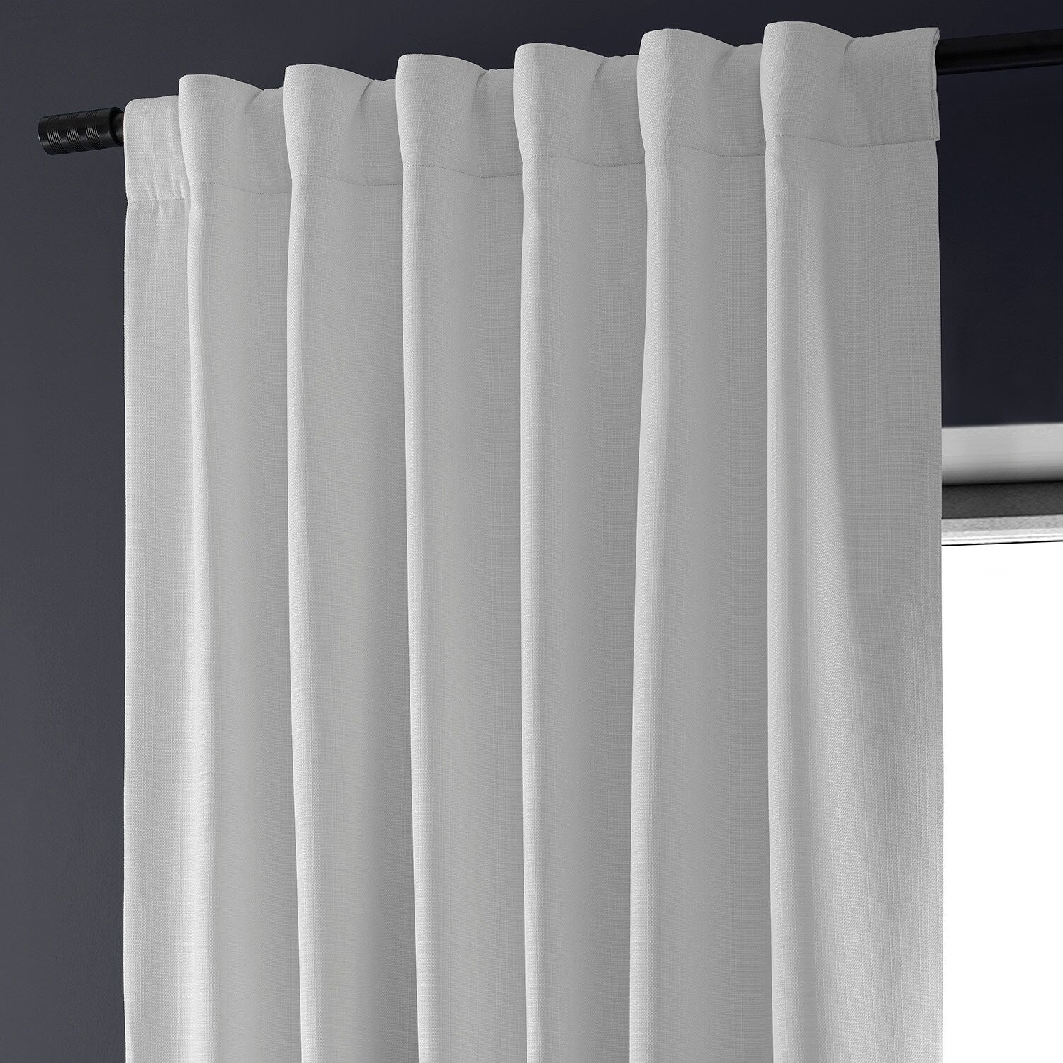 Exclusive Fabrics Faux Linen 100% Blackout Curtains Heat and Light Blocking - (1 Panel)