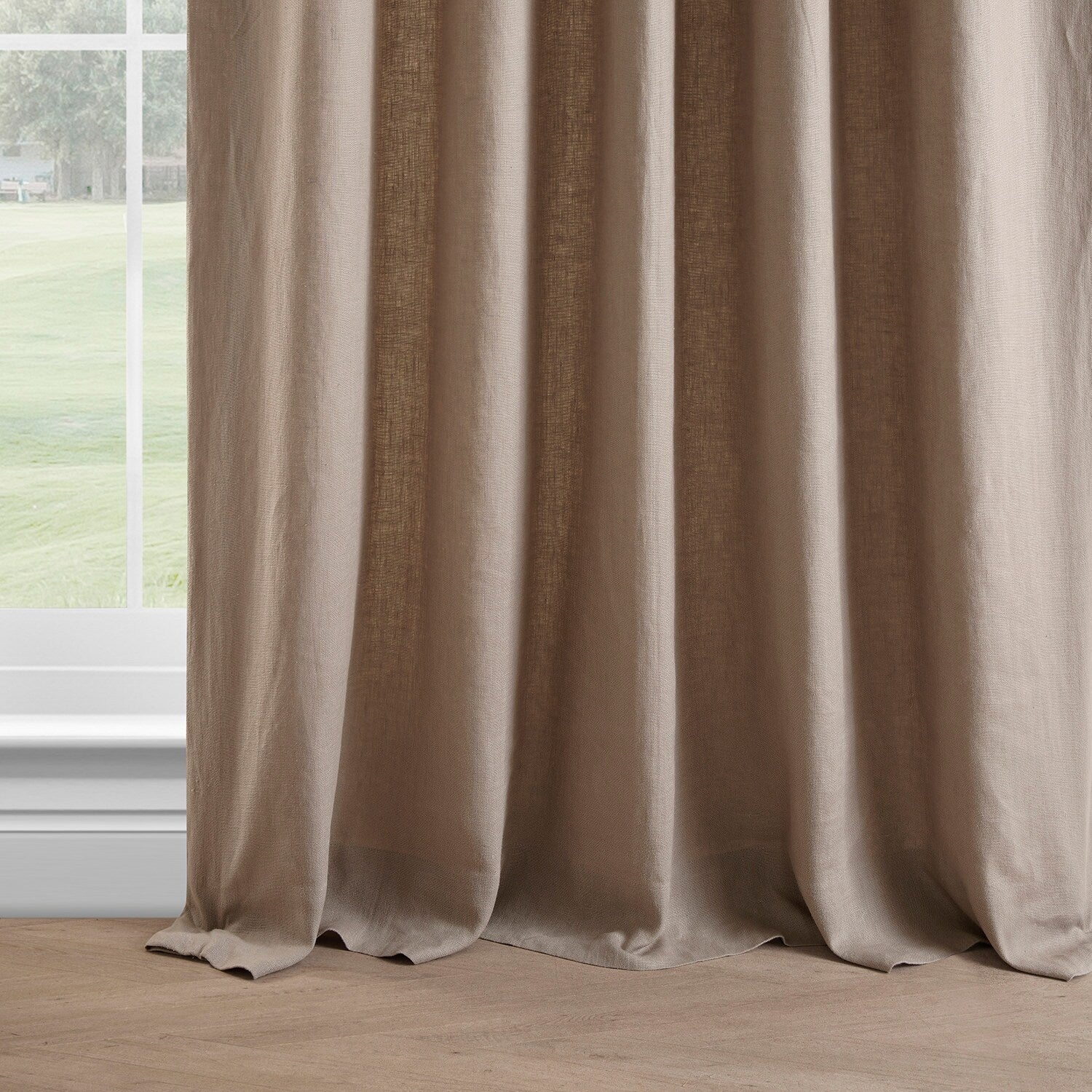 Exclusive Fabrics French Linen Room Darkening Curtains Panel - Elegant luxurious Drapes (1 Panel)