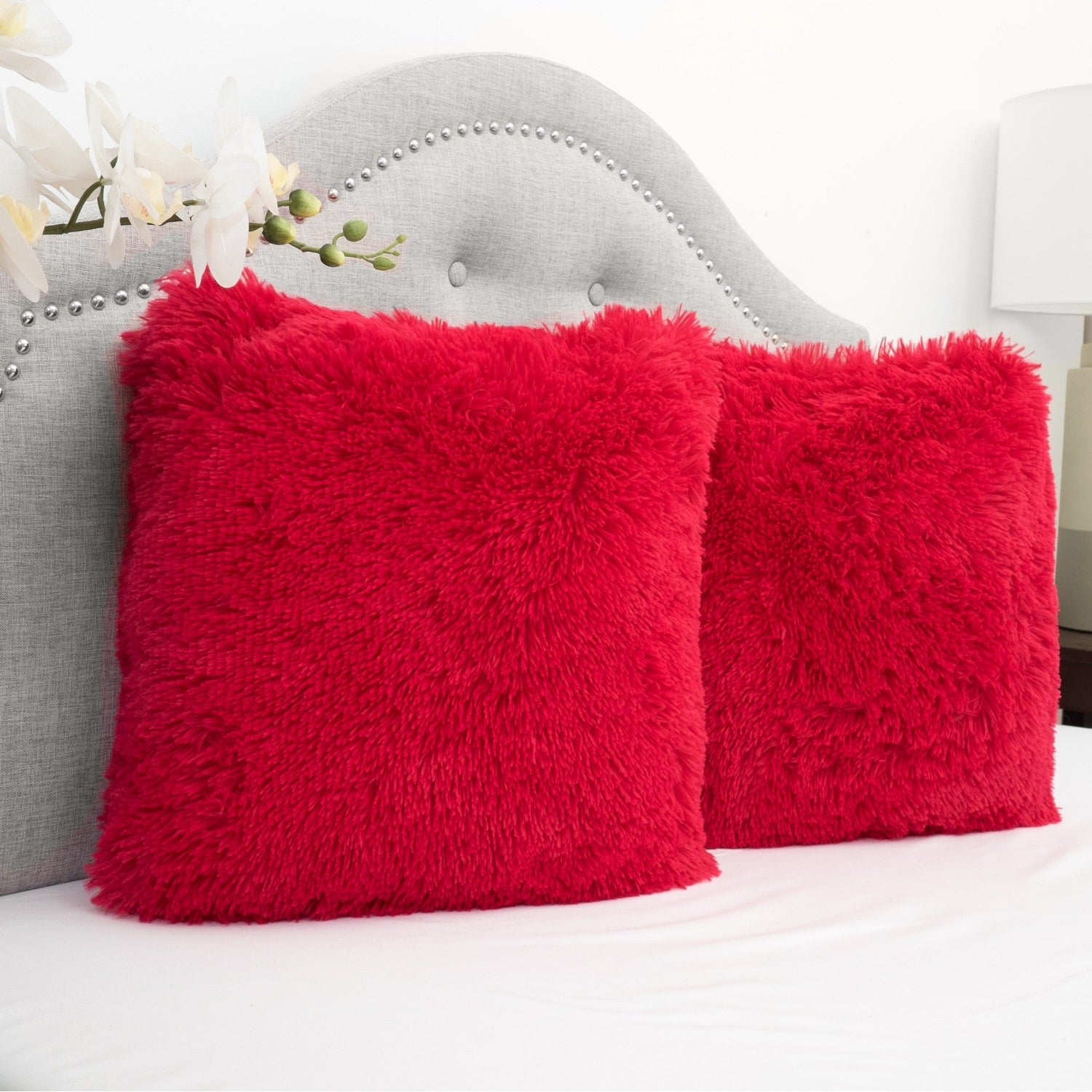 Faux Fur Decorative 18-inch Throw Pillows (Set of 2)