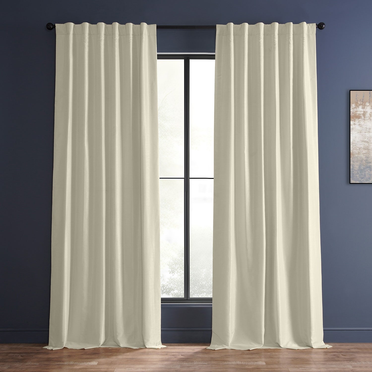 Exclusive Fabrics Textured Faux Dupioni Silk Thermal Blackout Curtains (1 Panel)