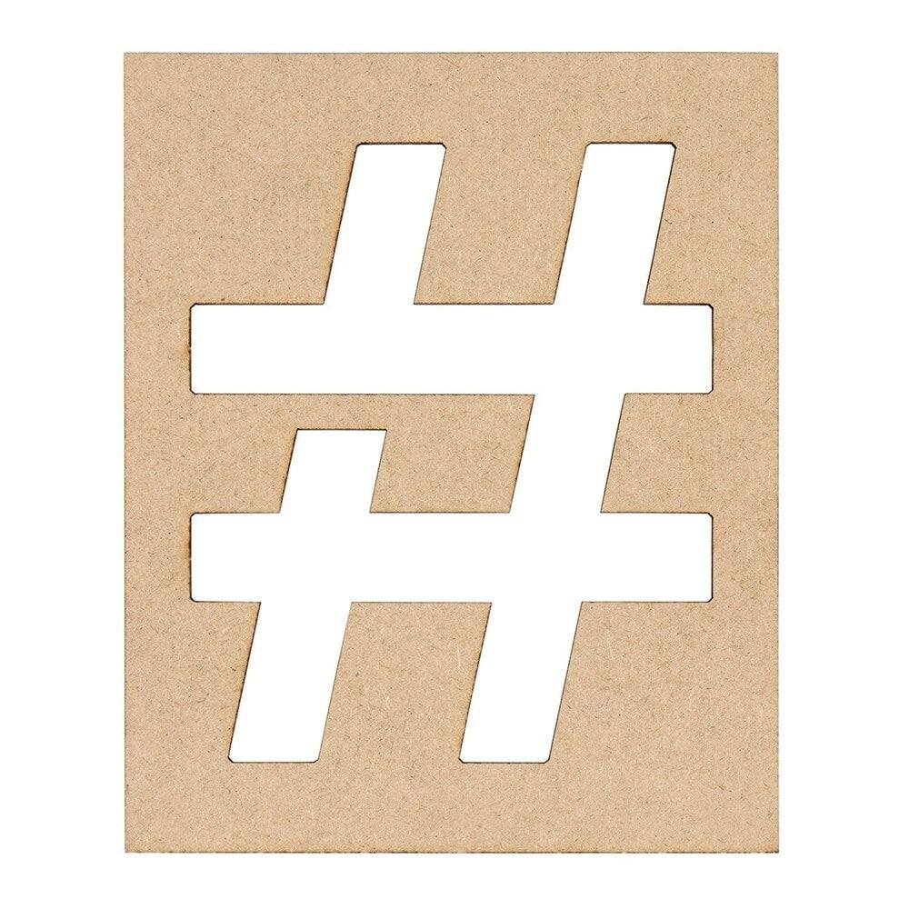 Hashtag Squad Goals Script Sign, Unfinished Wood Letters with Drawing Stencil