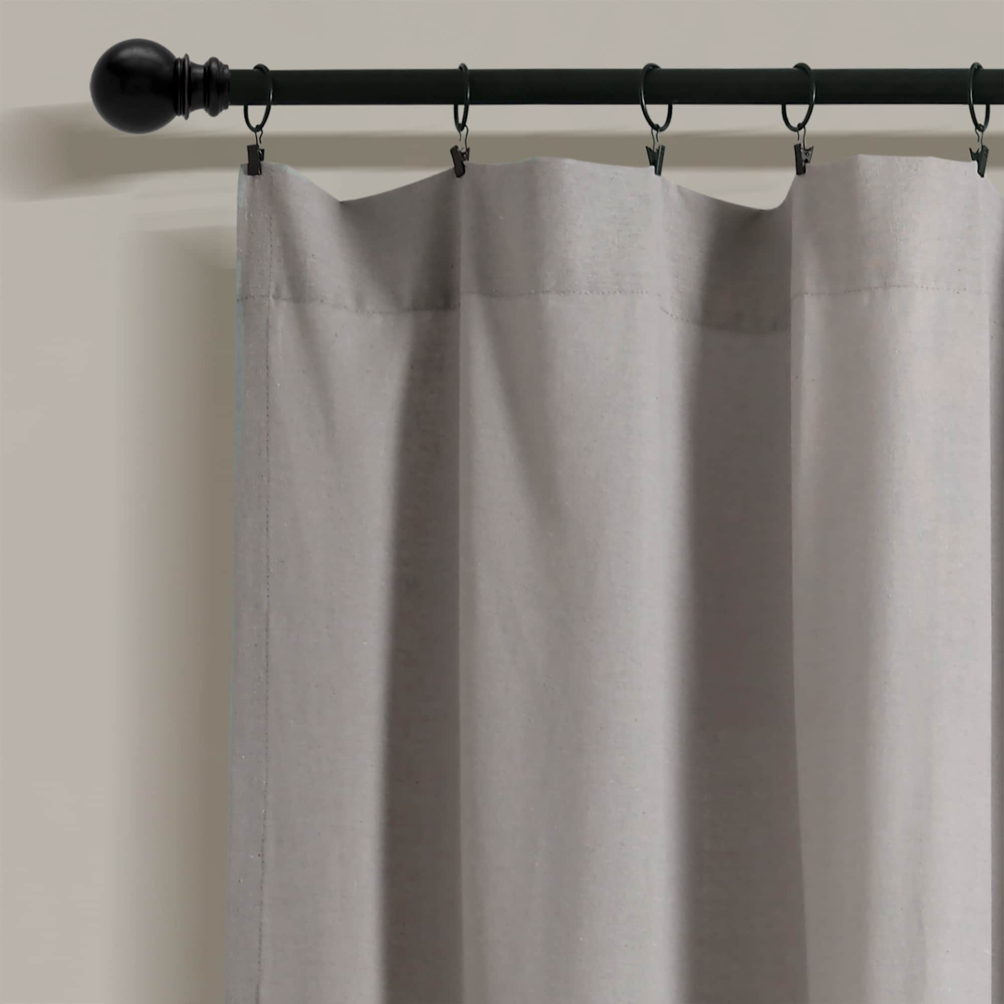 Lush Decor Linen Button Single Panel Window Curtain