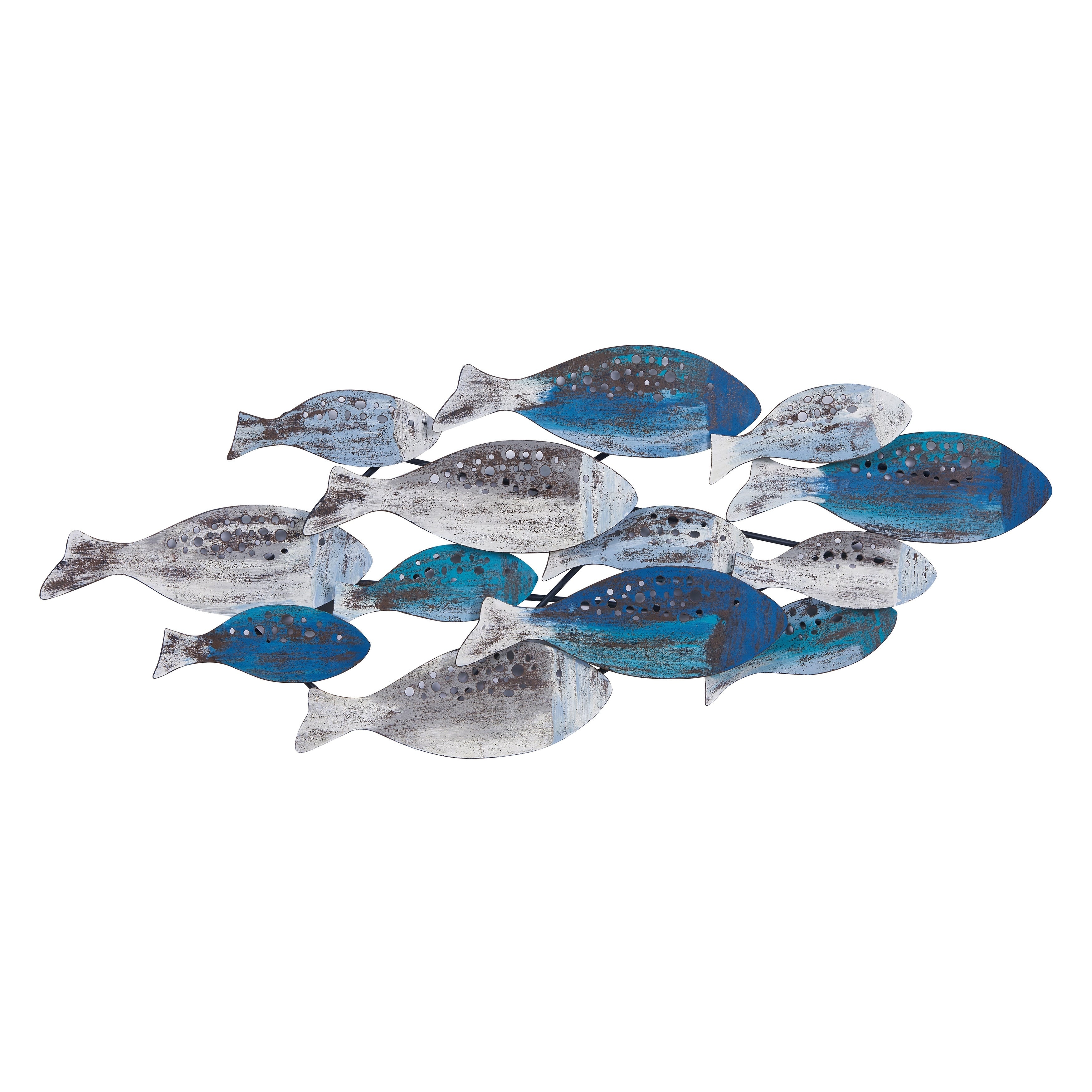 Danya B. School of Fish Modern Coastal Metal Wall Art