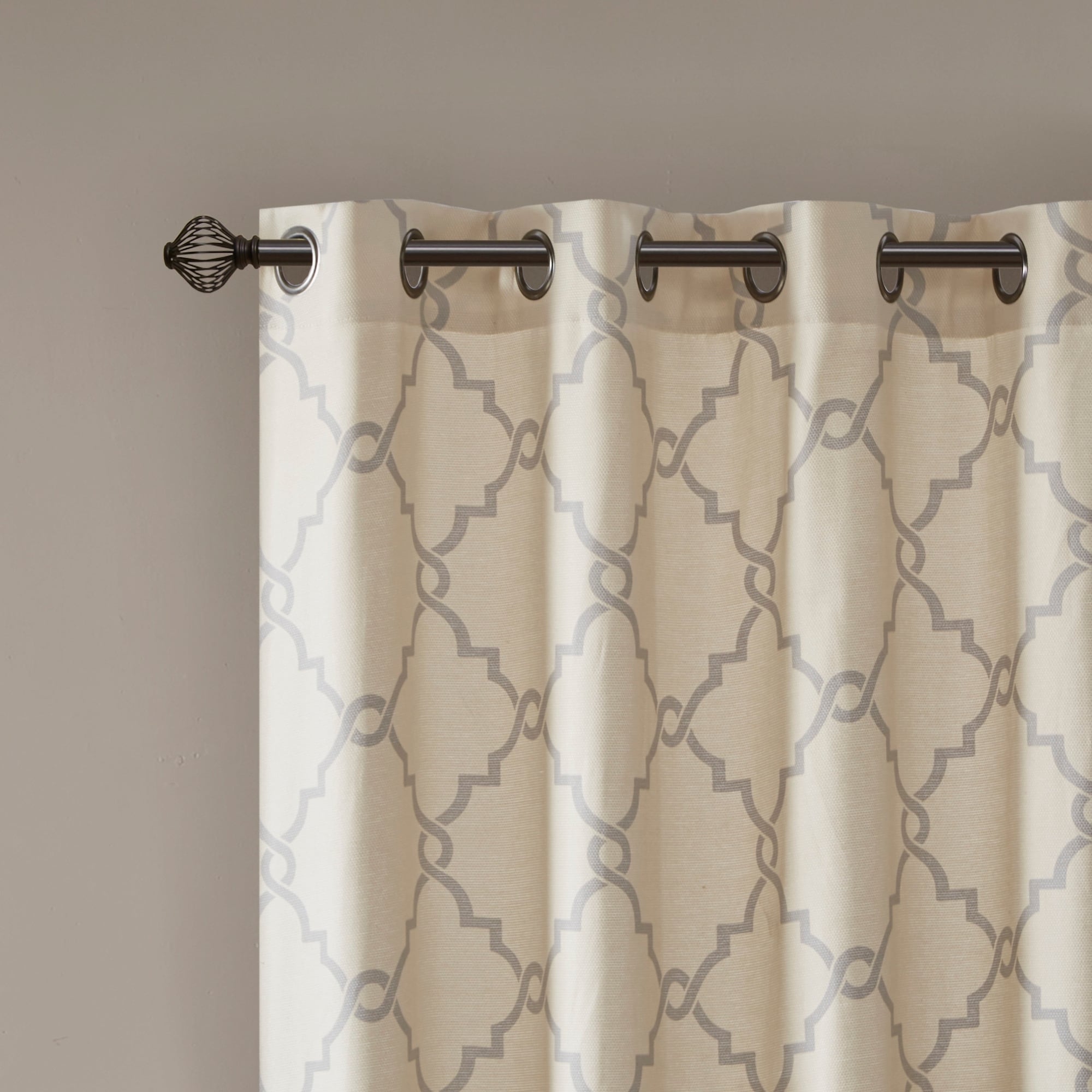 Madison Park Westmont Fretwork Print Grommet Top Window Single Curtain Panel