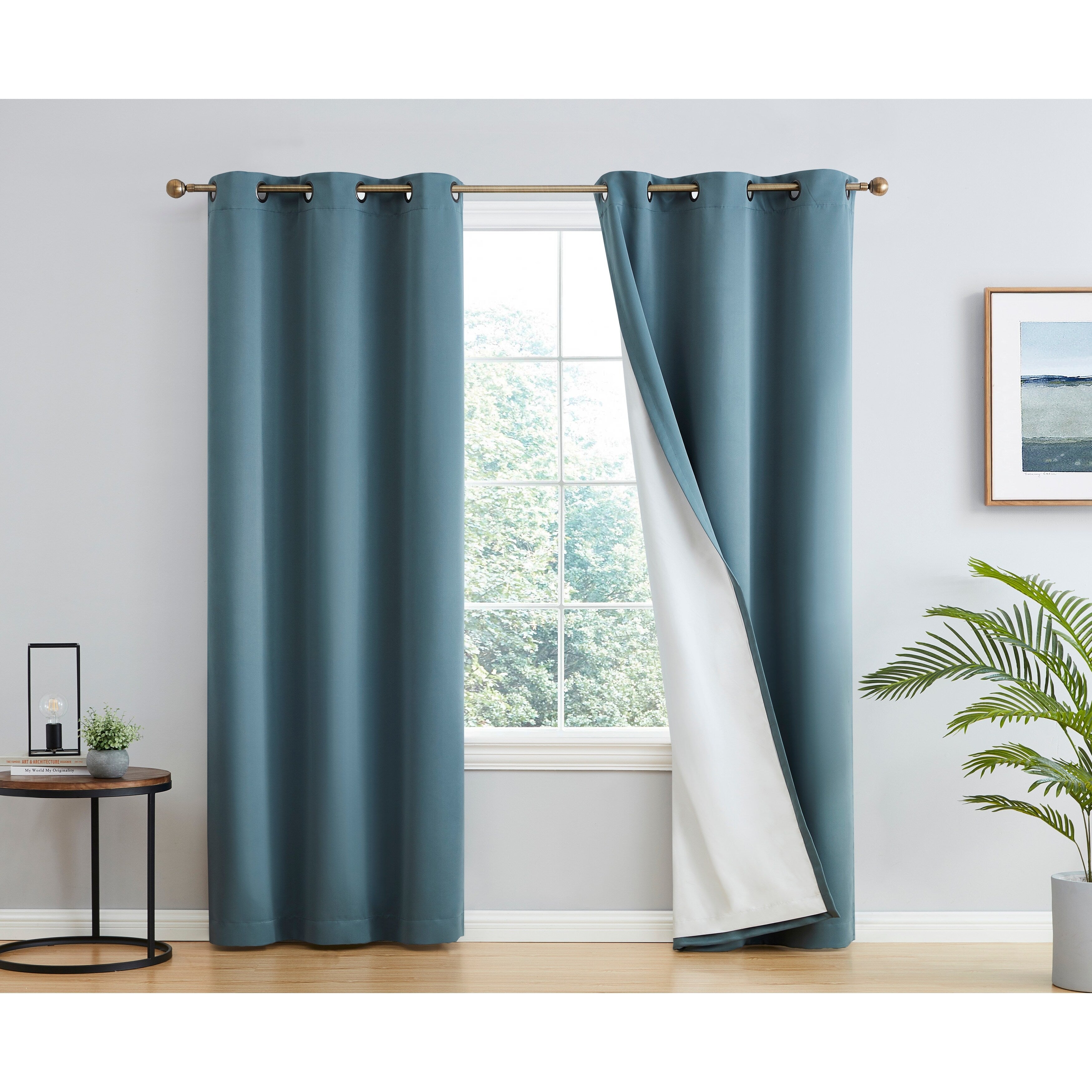 Dakota Complete Blackout Drapery Heavy Thermal Insulated Efficient Window Curtain Grommet Panels, 2 Panels