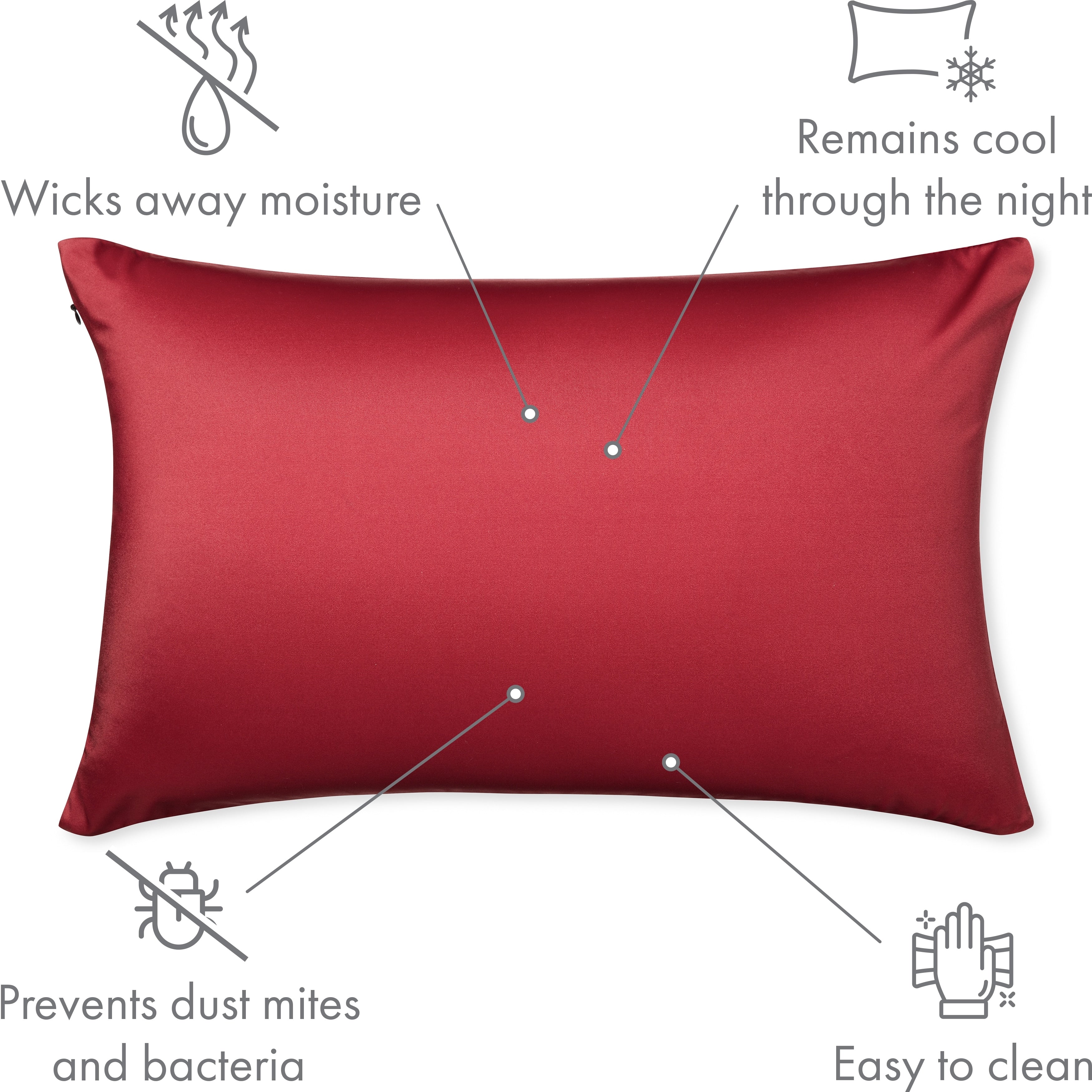 Throw Pillow Cozy Soft Microbead Maroon: 1 Pc