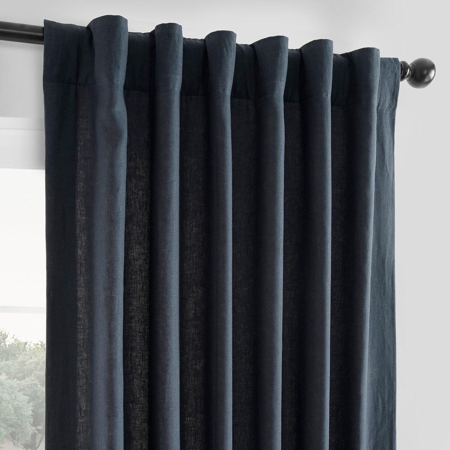 Exclusive Fabrics French Linen Room Darkening Curtains Panel - Elegant luxurious Drapes (1 Panel)