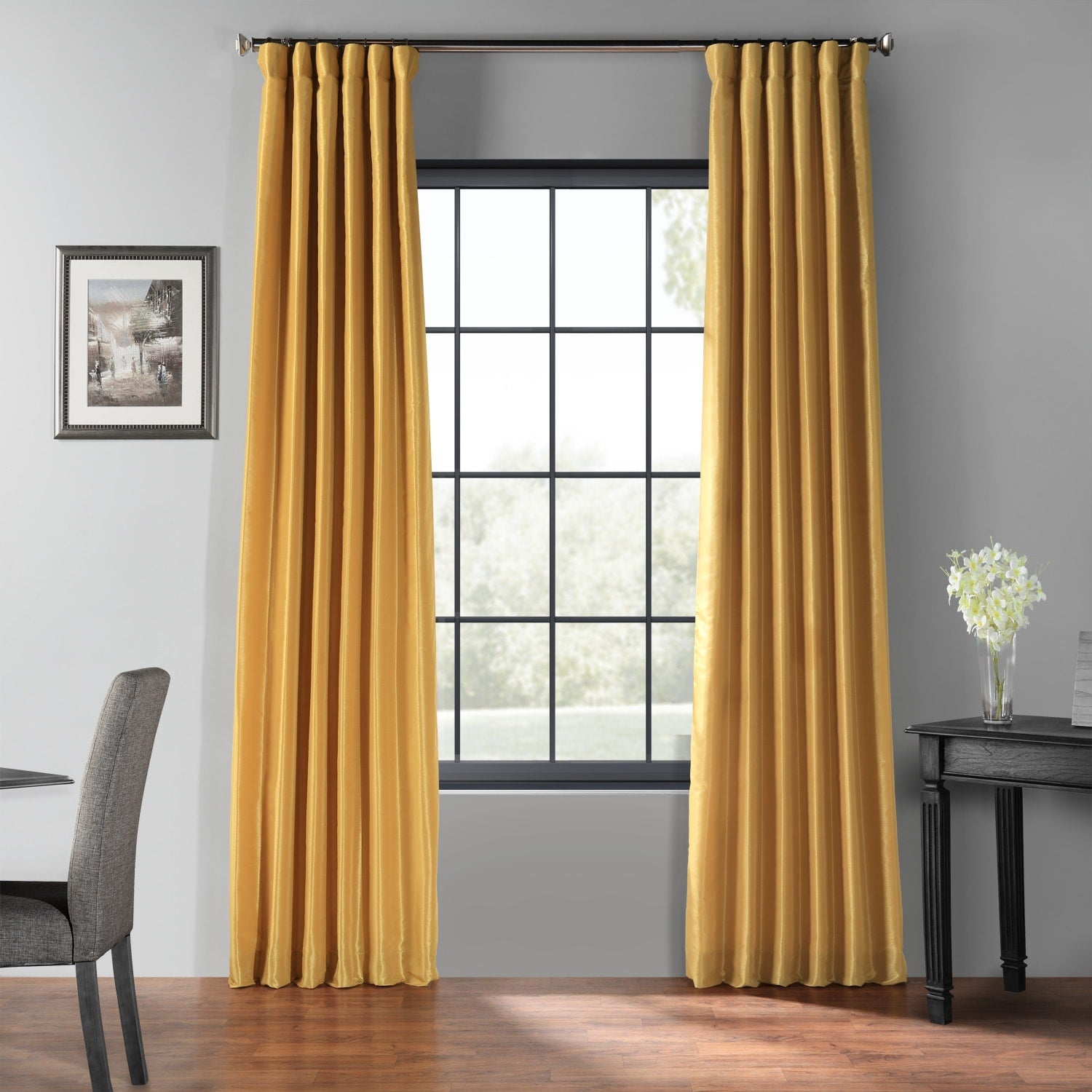 Exclusive Fabrics Textured Faux Dupioni Silk Thermal Blackout Curtains (1 Panel)