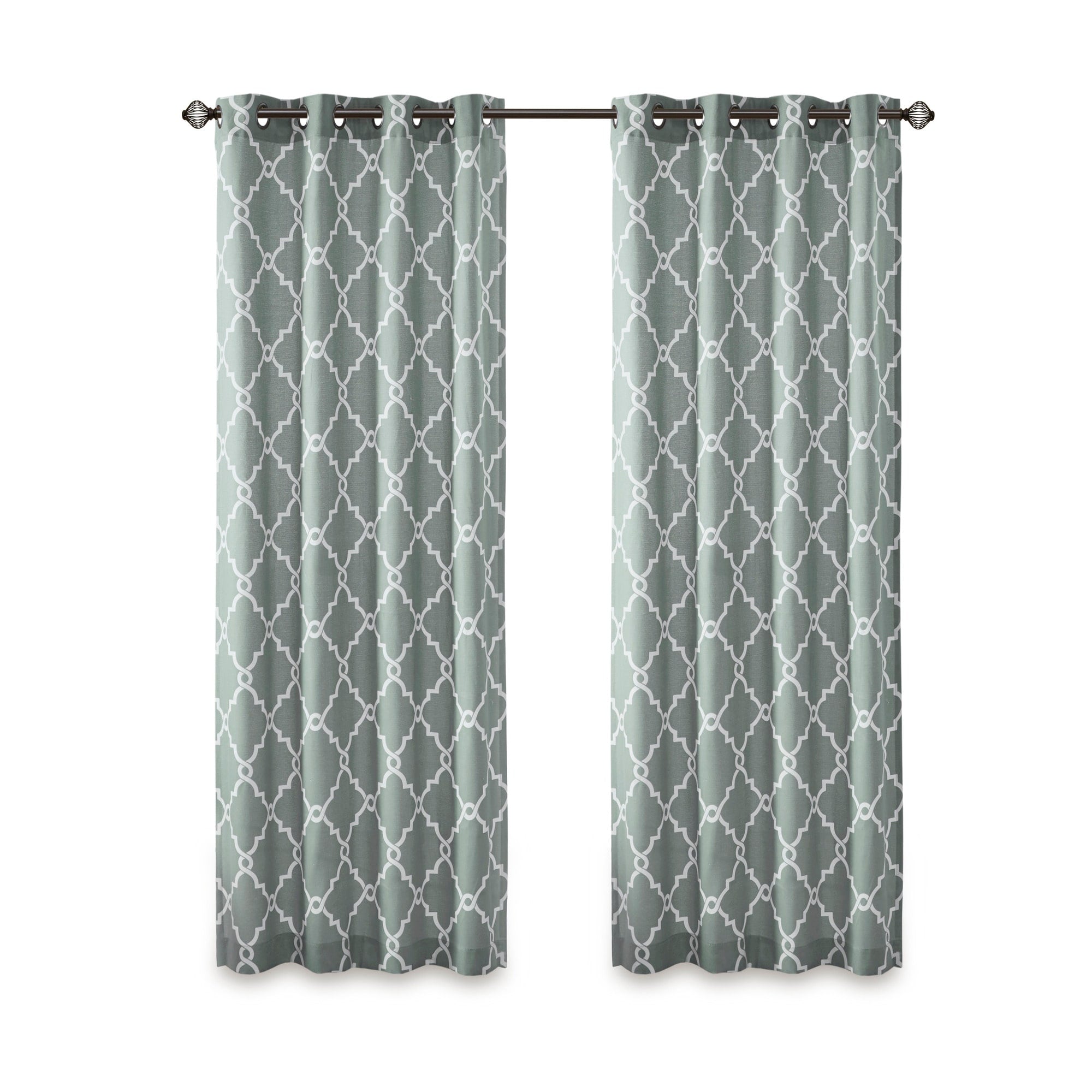 Madison Park Westmont Fretwork Print Grommet Top Window Single Curtain Panel