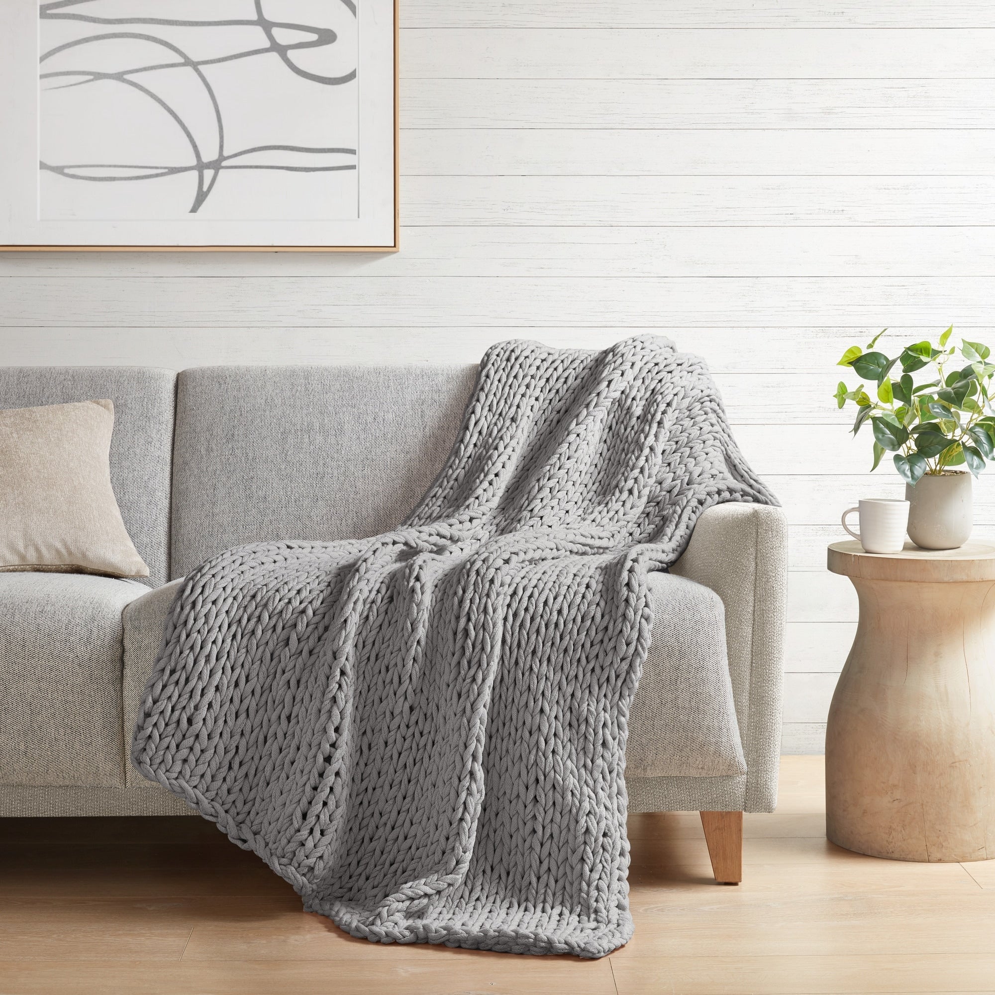 Madison Park Hand Made Chunky Double Knit Throw Blanket