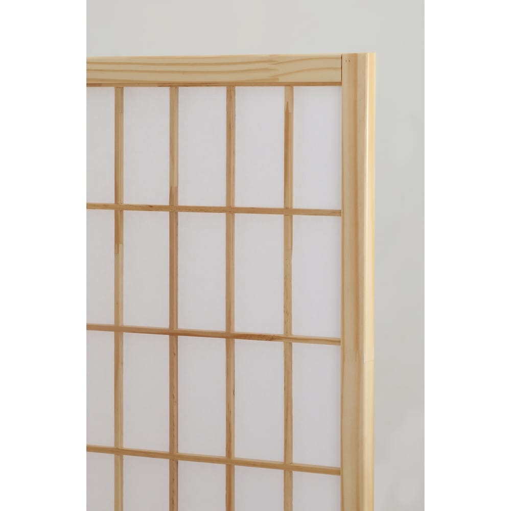 Roundhill Furniture Hoceima Oriental Shoji 4-panel Room Divider