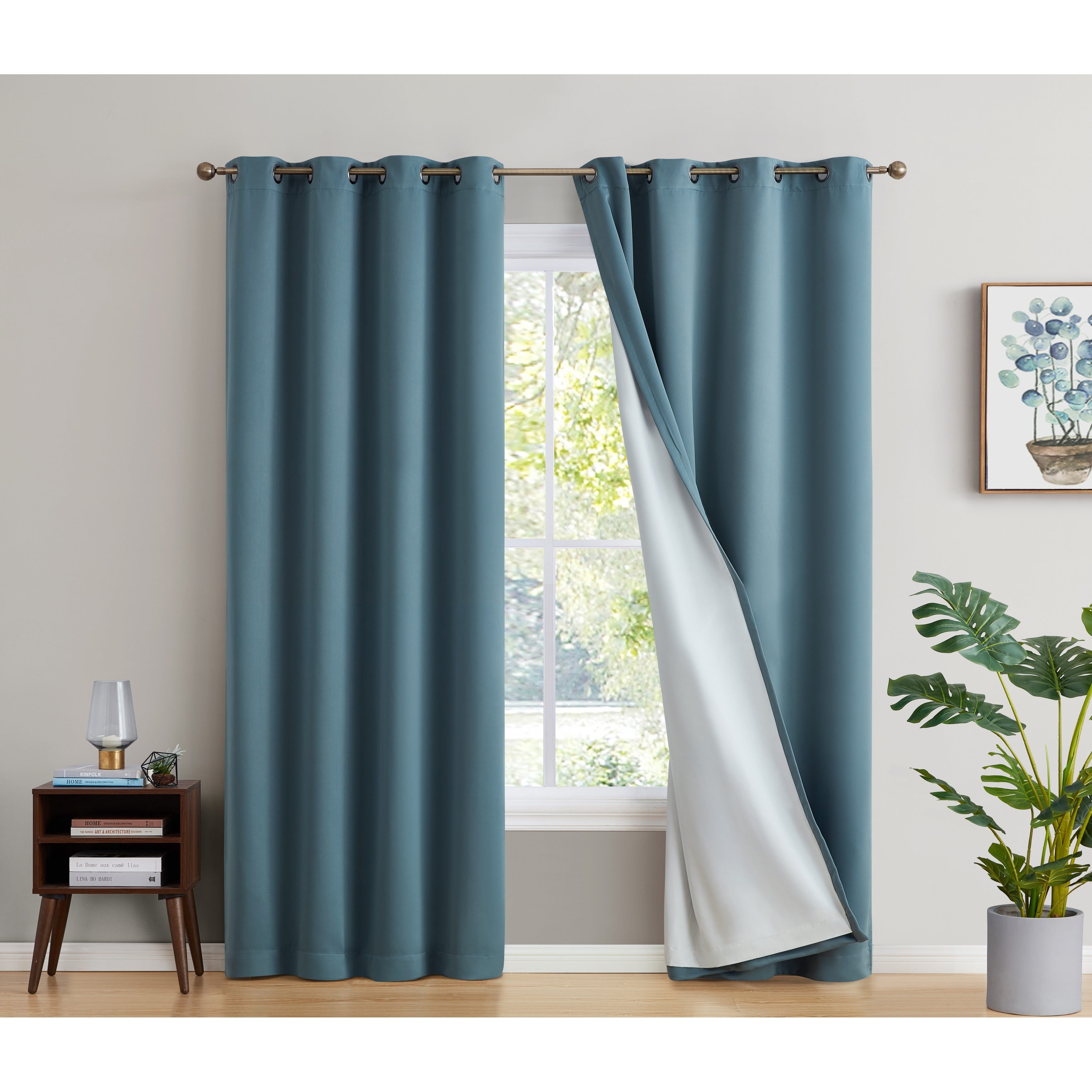 Dakota Complete Blackout Drapery Heavy Thermal Insulated Efficient Window Curtain Grommet Panels, 2 Panels