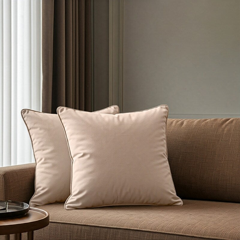 A1HC Set of 2 Luxurious Fine Soft Velvet Throw Pillow Covers Only, For Sofas, Beds, Vibrant Colors and Hidden Zipper