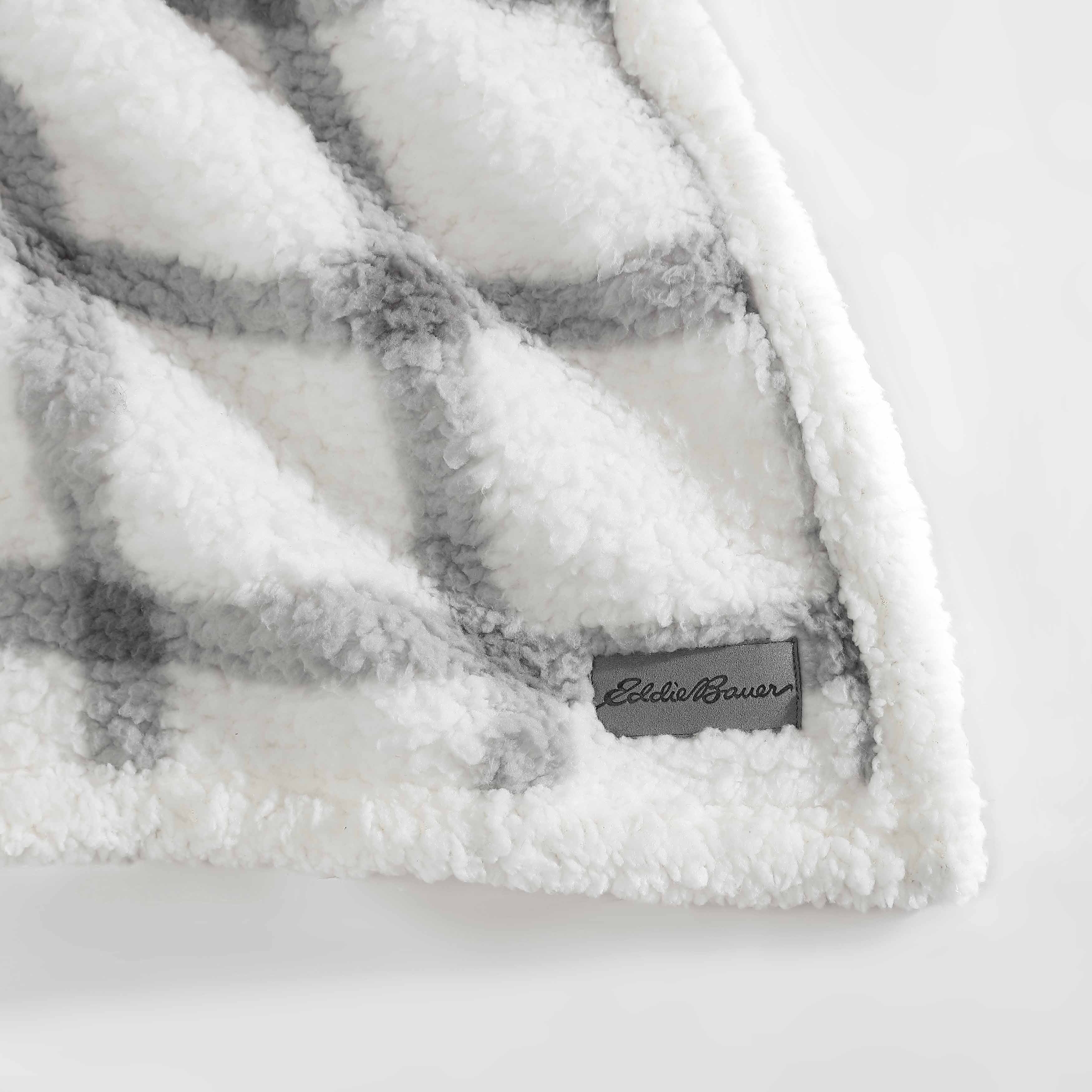 Eddie Bauer Printed Faux Shearling- Reversible Throw Blankets