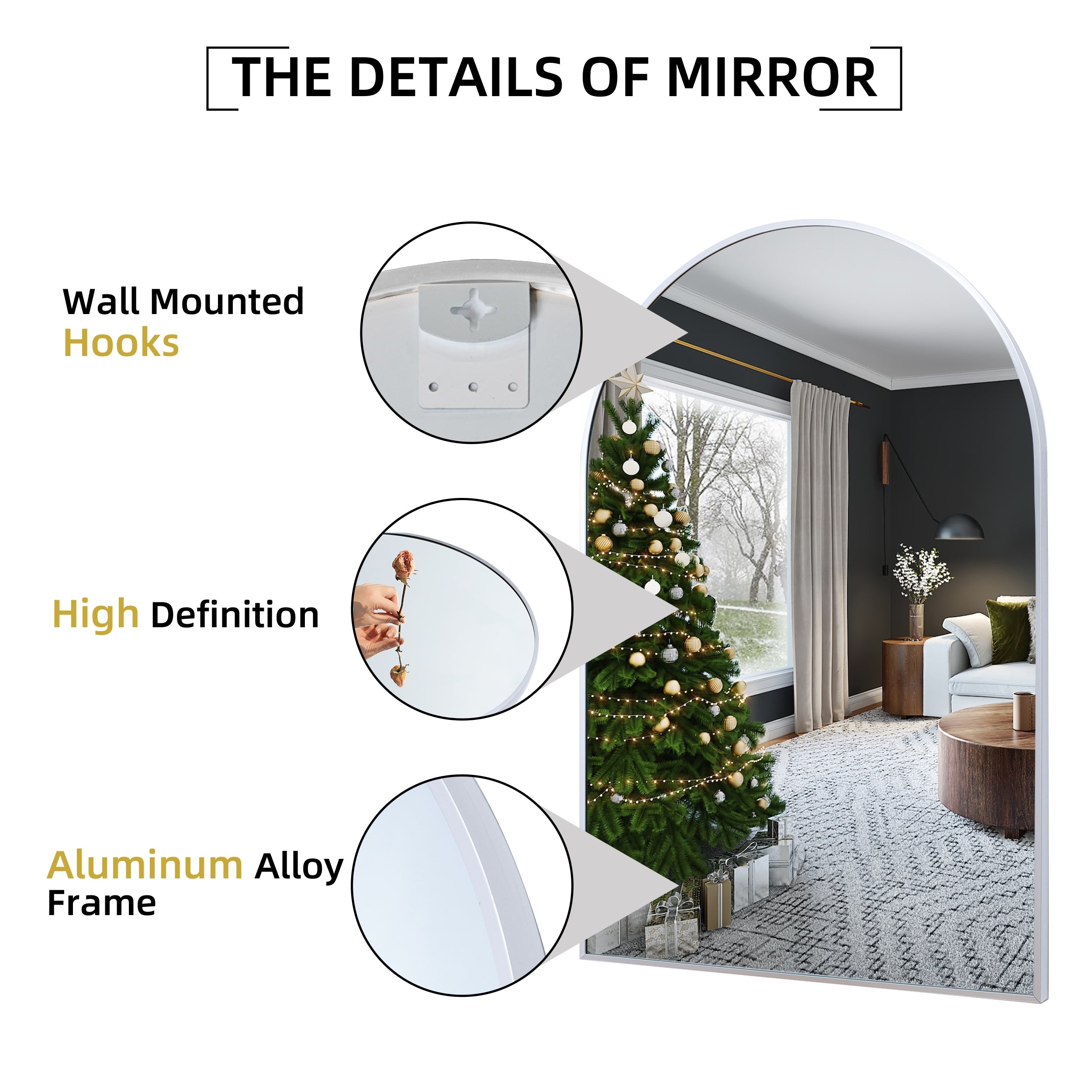 36x 24 2 Pack Arched Bathroom Vanity Mirror,Wall Mounted Mirror