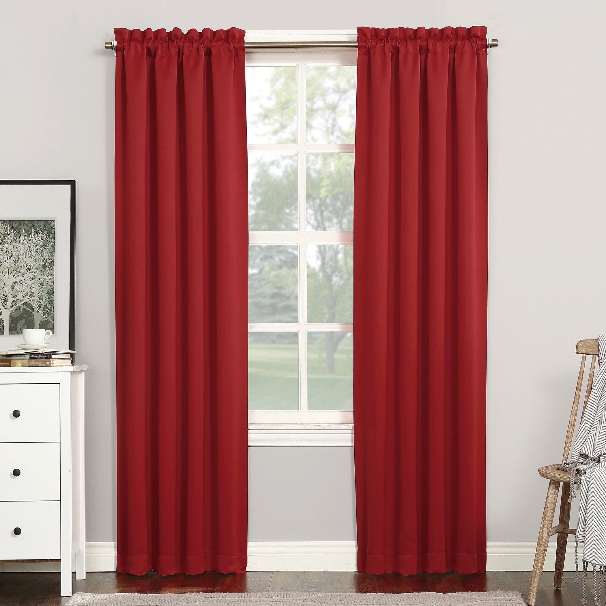 Sun Zero Hayden Energy Saving Blackout Rod Pocket 1-Piece Curtain Panel, Single Panel