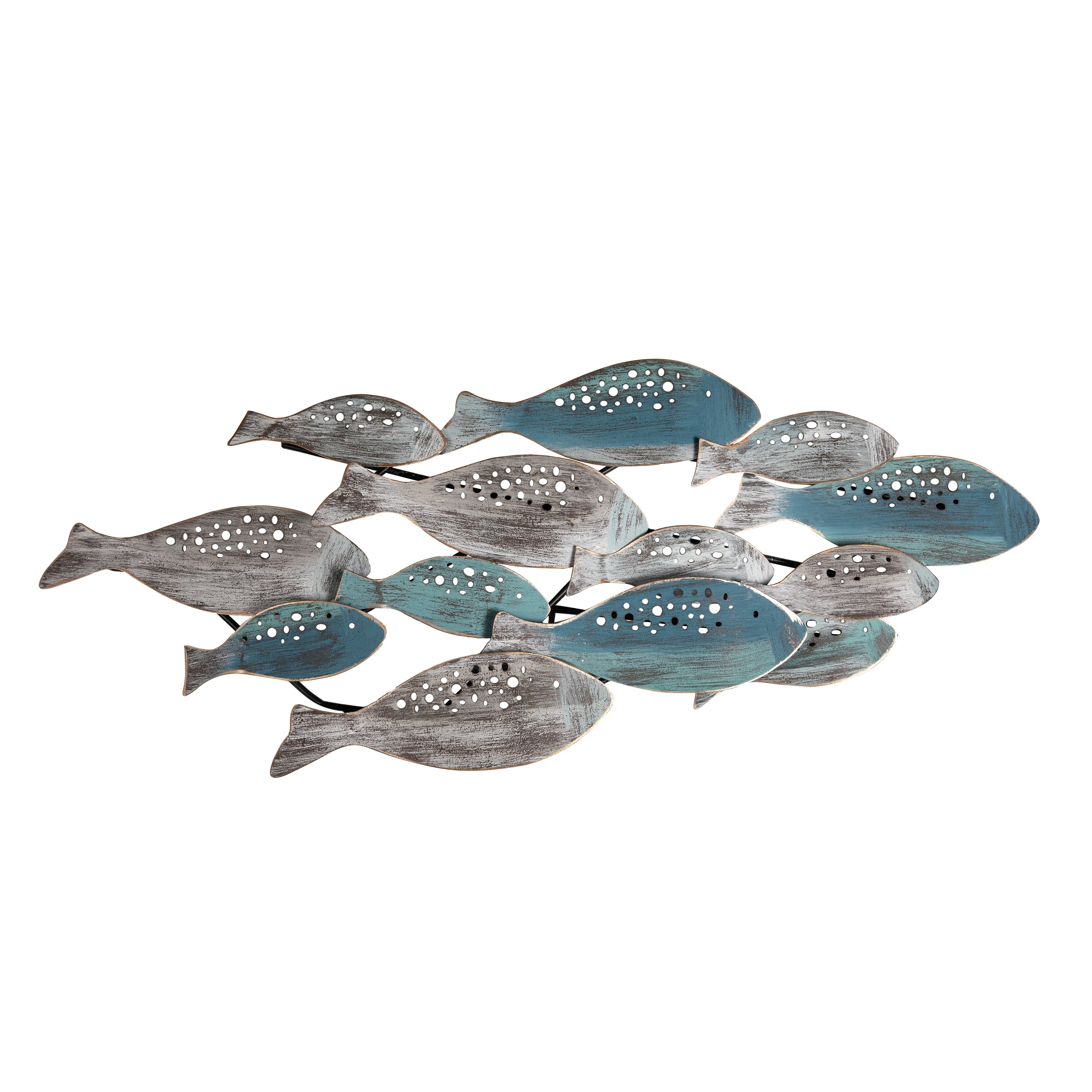 Danya B. School of Fish Modern Coastal Metal Wall Art