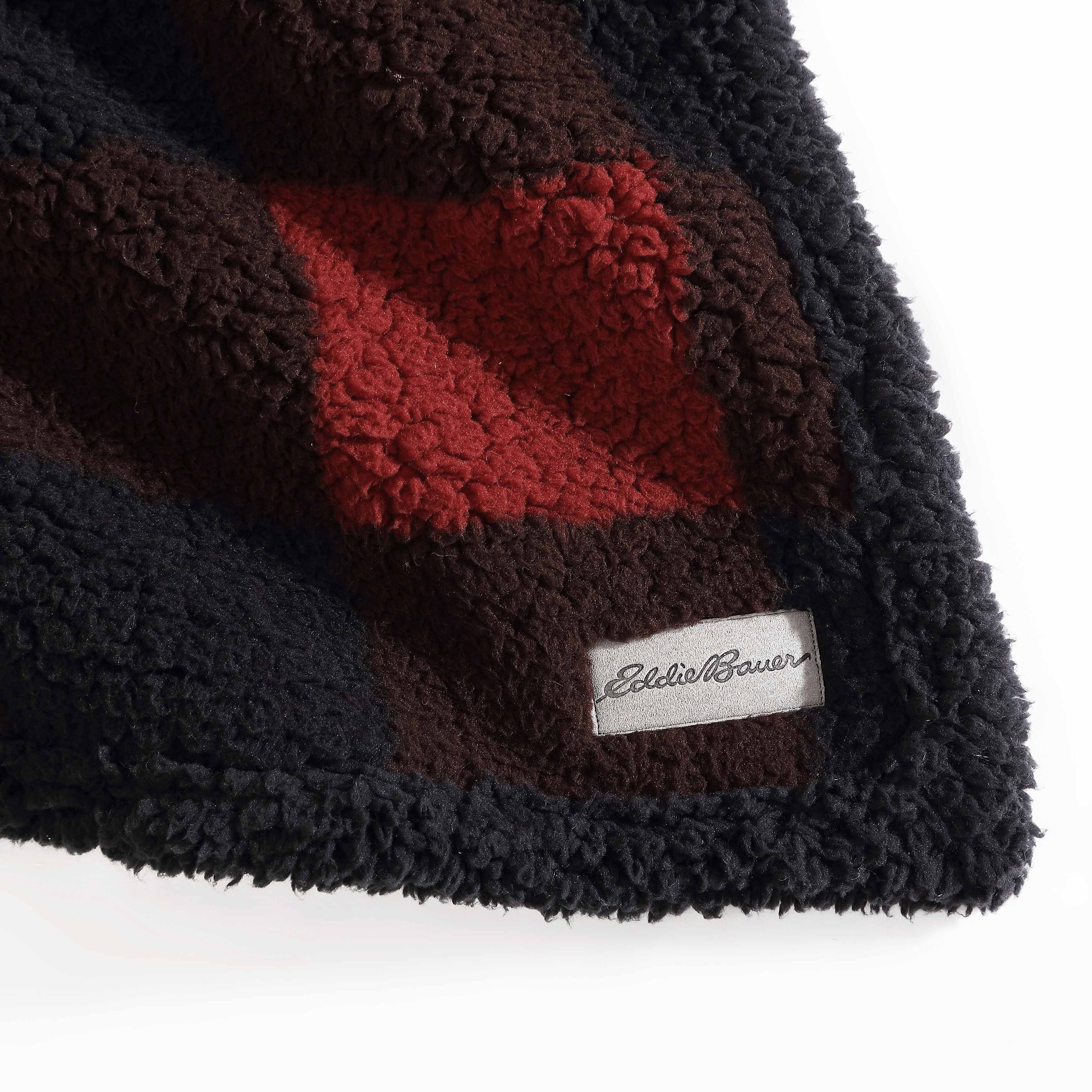 Eddie Bauer Printed Faux Shearling- Reversible Throw Blankets