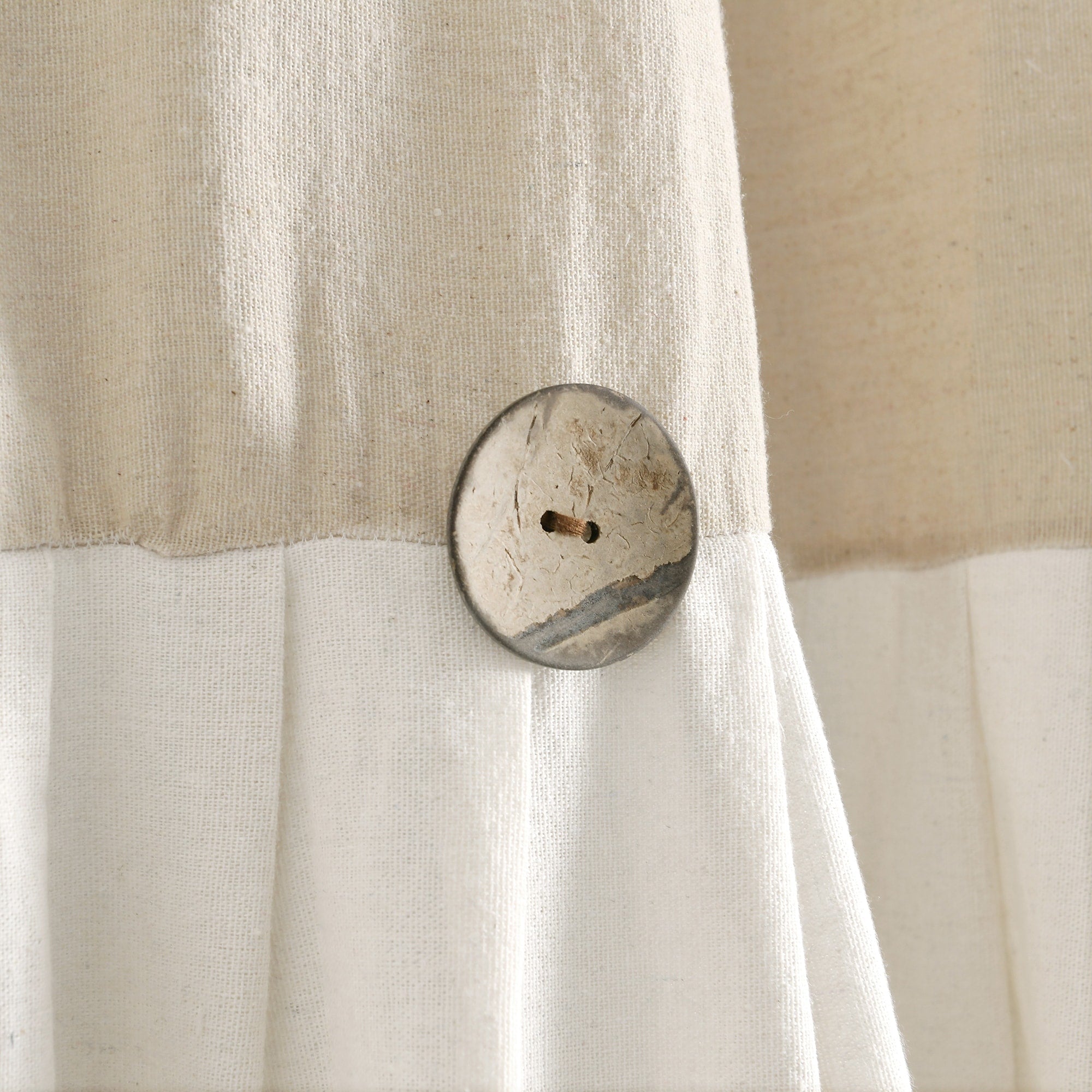 Lush Decor Linen Button Single Panel Window Curtain