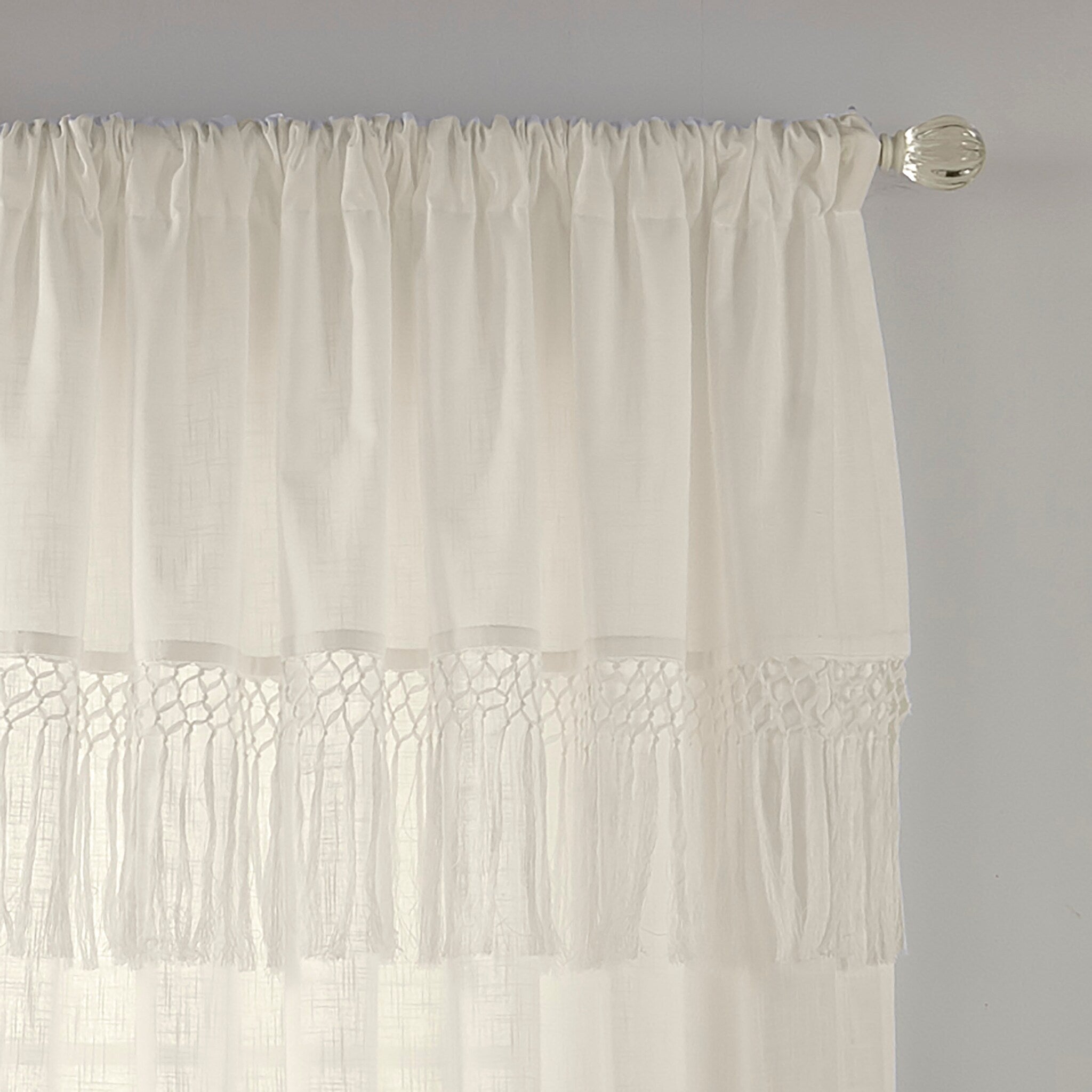 Calypso Macrame Tassel Semi Sheer Window Curtain