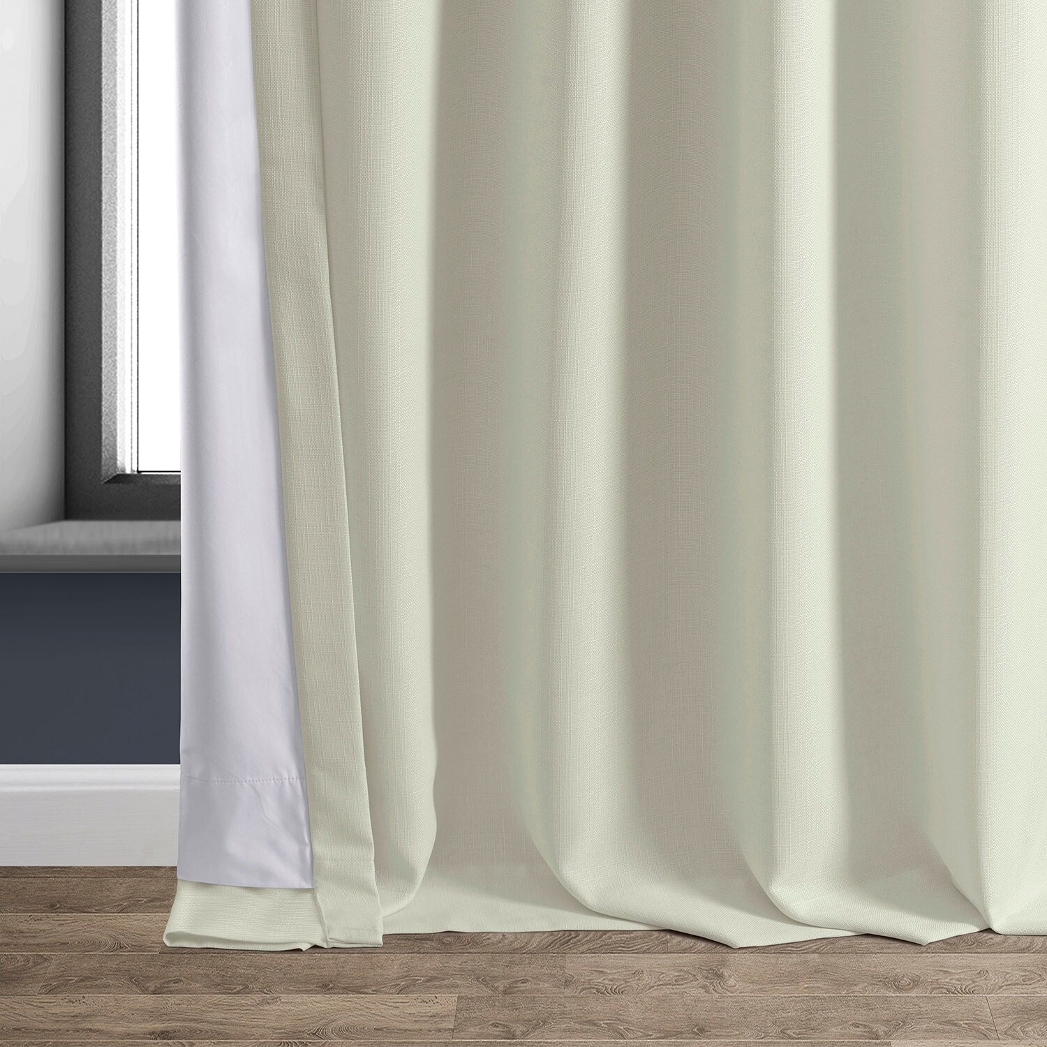 Exclusive Fabrics Faux Linen 100% Blackout Curtains Heat and Light Blocking - (1 Panel)