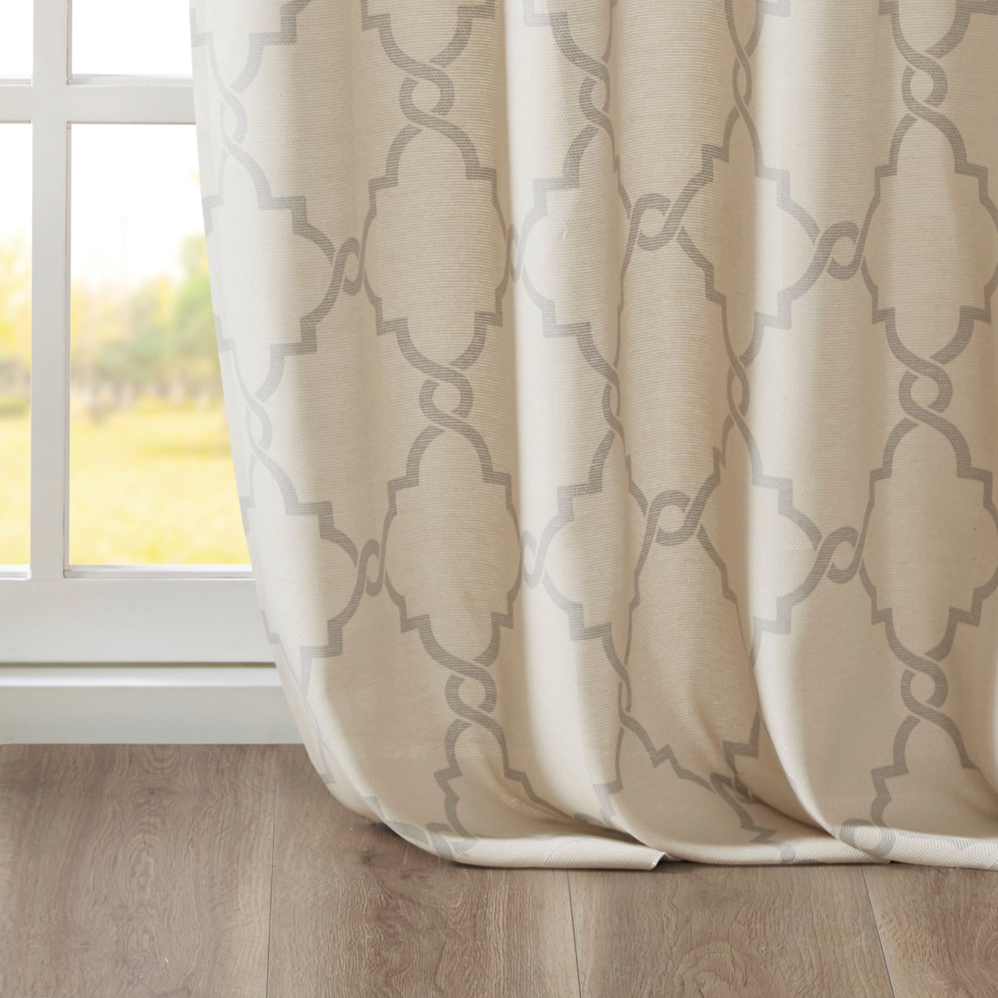 Madison Park Westmont Fretwork Print Grommet Top Window Single Curtain Panel