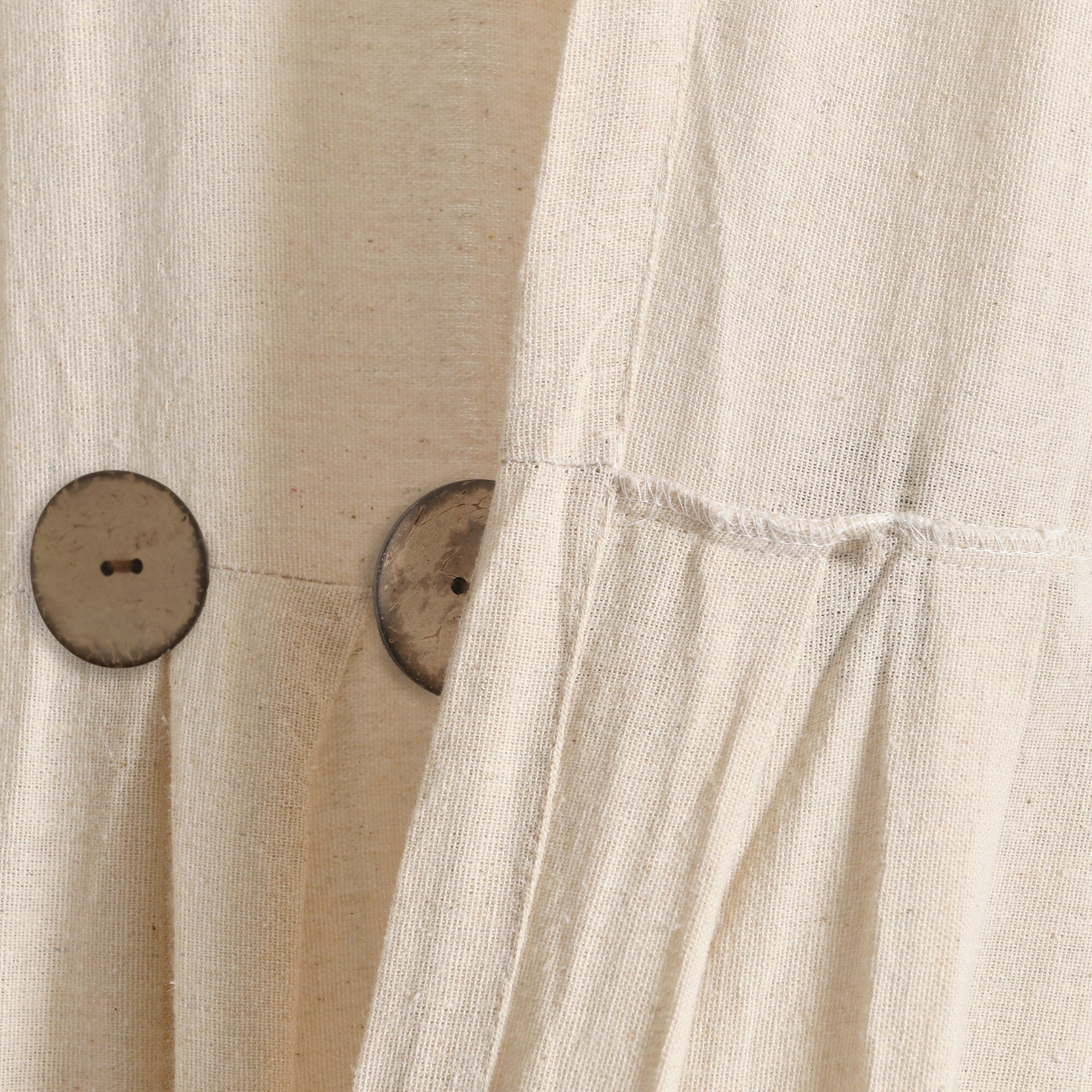 Lush Decor Linen Button Single Panel Window Curtain